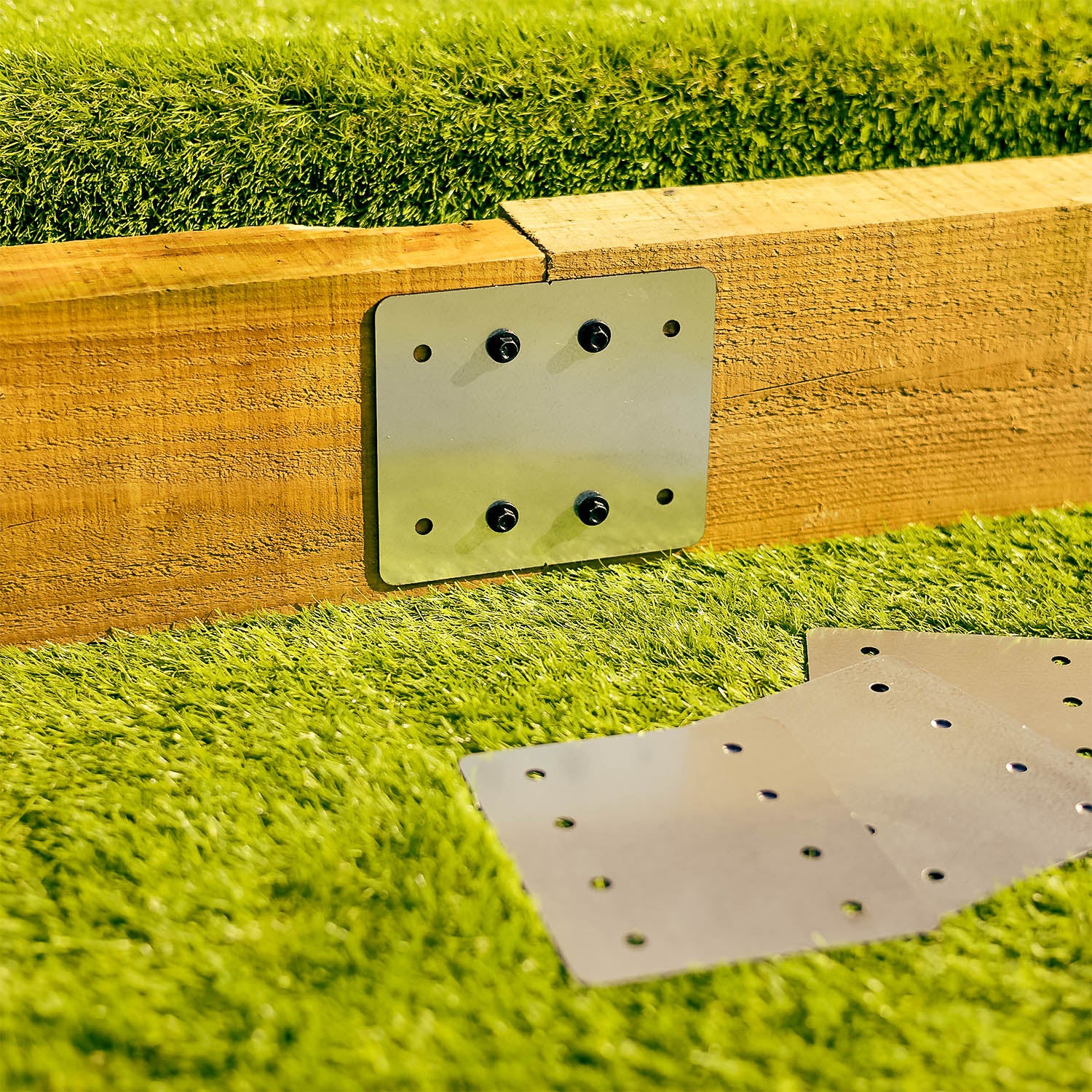 1-Tier Straight Flat Galvanised Steel Railway Sleeper Bracket - Image 4