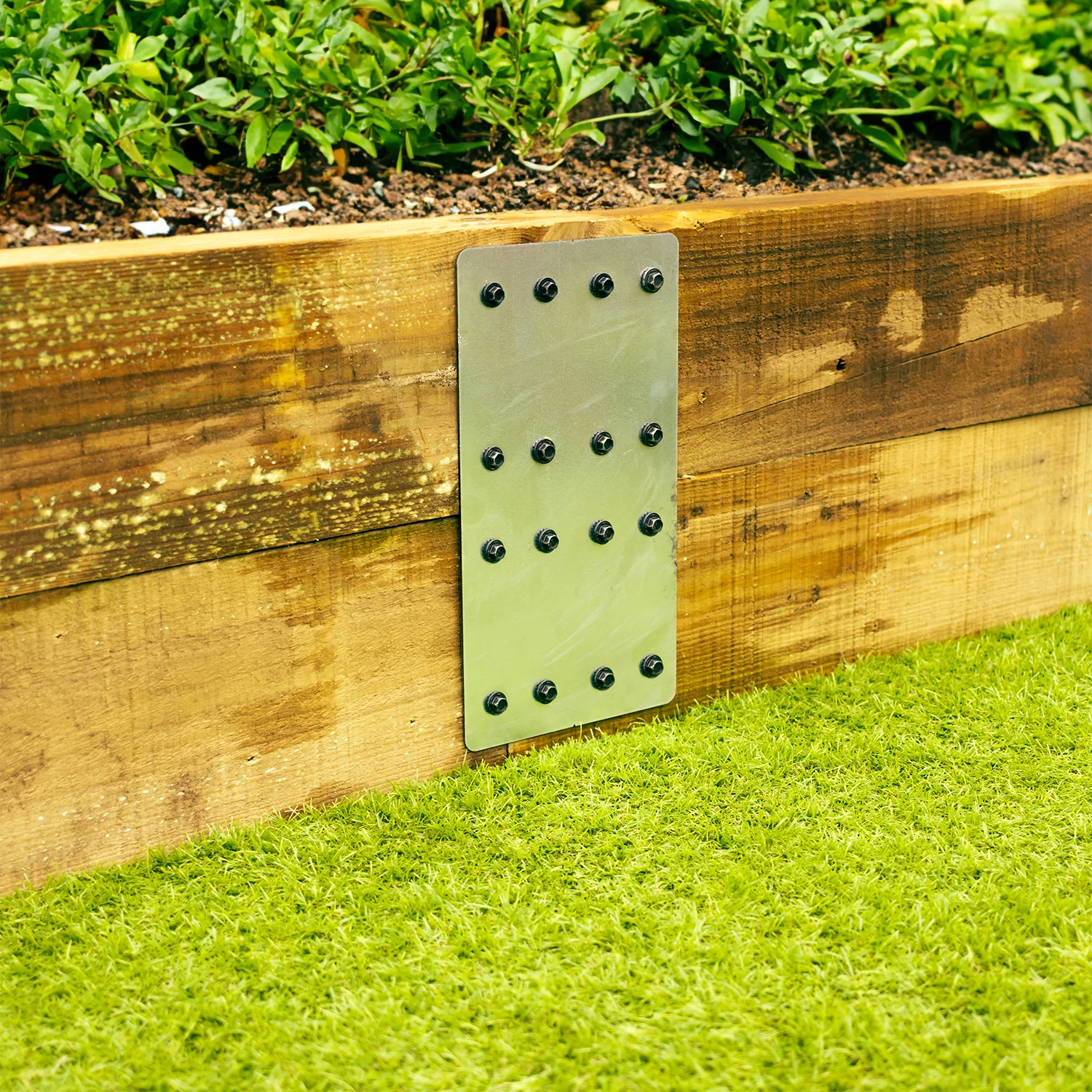 2-Tier Straight Flat Galvanised Steel Railway Sleeper Bracket - Image 6