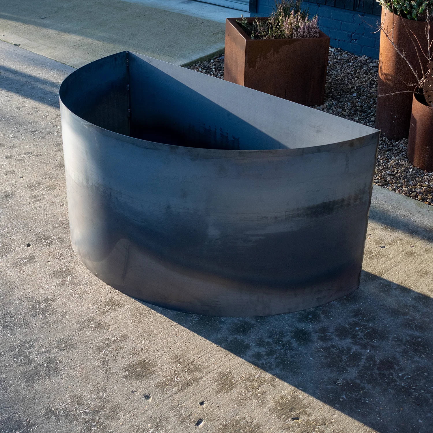 Bellamy Large Semi-Circle Rustic Steel Planters (12 Sizes Available) - Image 4