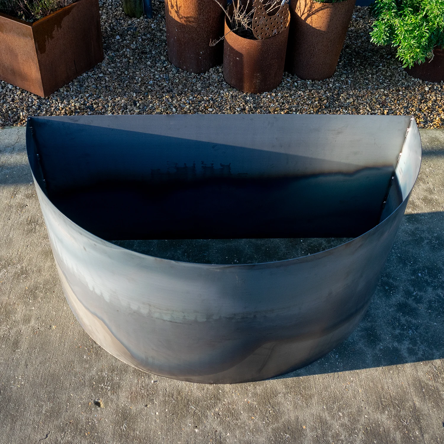 Bellamy Large Semi-Circle Rustic Steel Planters (12 Sizes Available) - Image 5