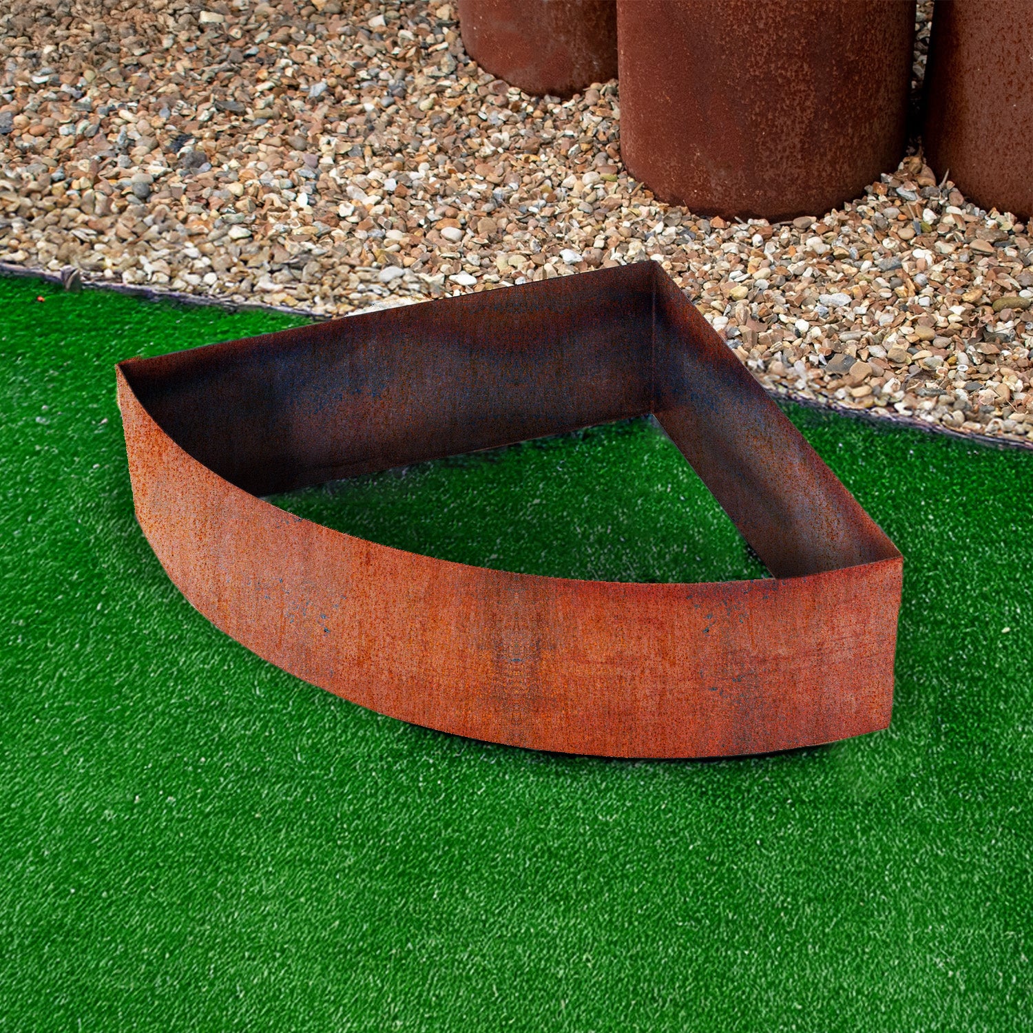 Bellamy Quarter-Circle Rustic Steel Corner Planter - Image 4