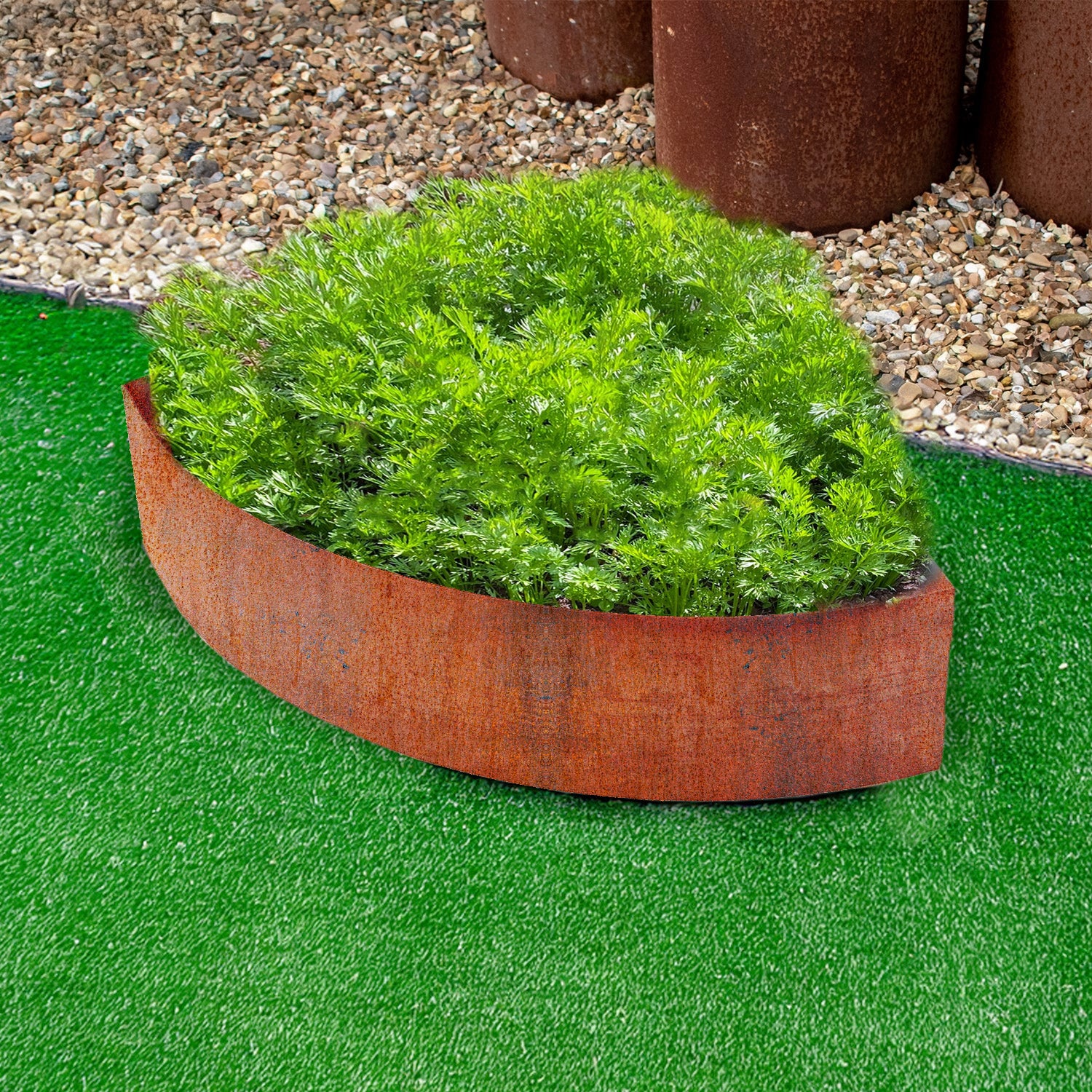 Bellamy Quarter-Circle Rustic Steel Corner Planter - Image 5