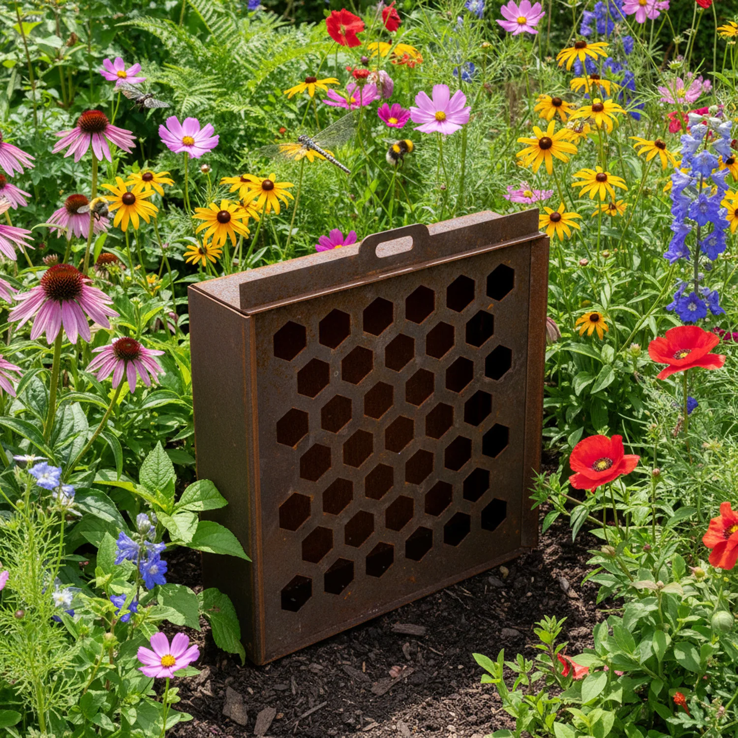 Bellamy Rustic Steel Wall Mount Bug & Insect Hotel for Gardens - Image 4