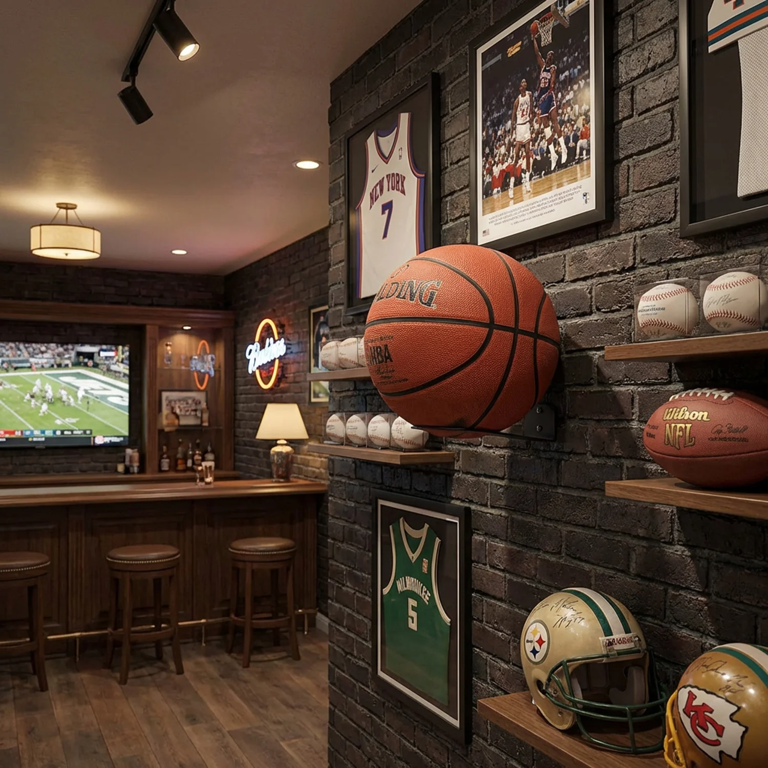 BlackSteel™ Wall Mount Ball Bracket (For Basketballs, Footballs & More) - Image 3