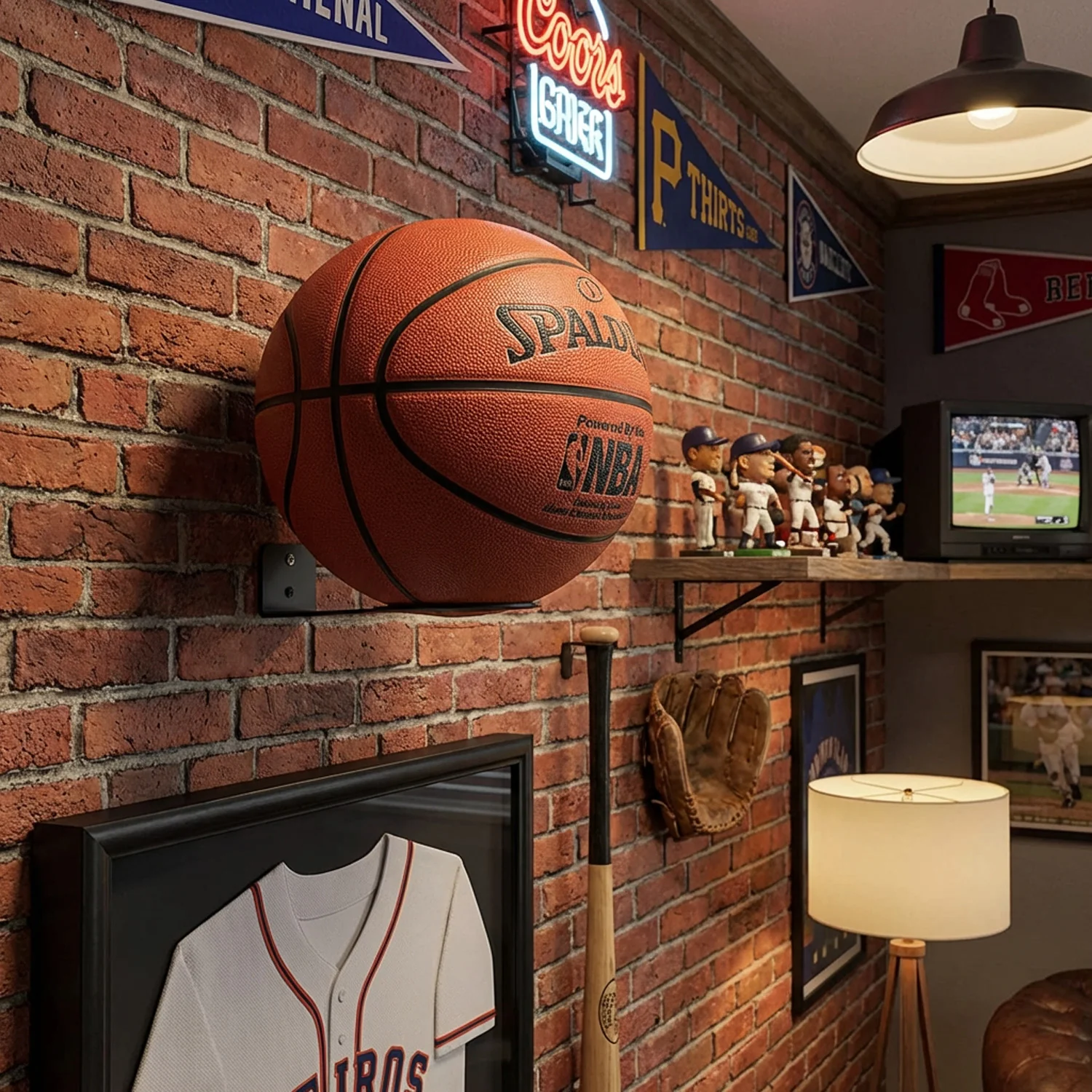 BlackSteel™ Wall Mount Ball Bracket (For Basketballs, Footballs & More) - Image 4