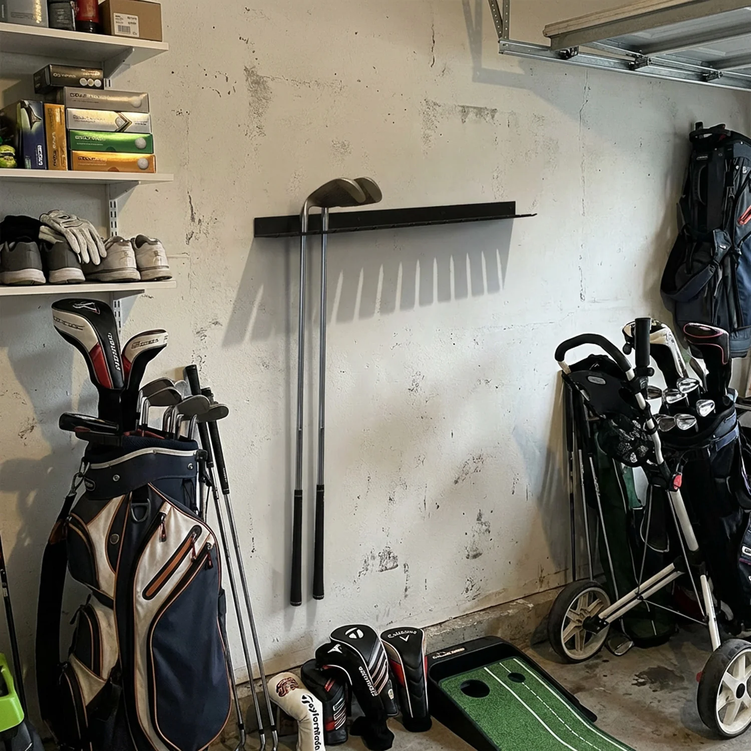 BlackSteel™ Wall Mount Golf Club Display Holder Rack (15-Slot) - Image 4