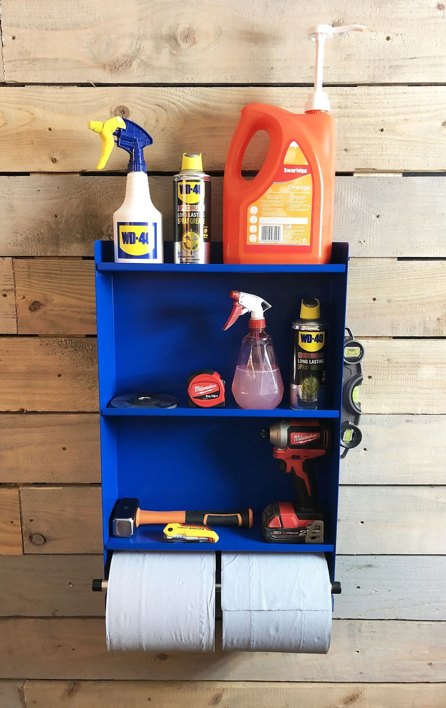 MegaMaxx UK™ Blue Roll Holder Dispenser & Shelving Unit - Image 28