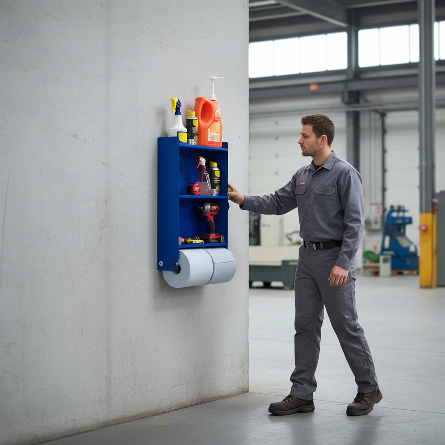 MegaMaxx UK™ Blue Roll Holder Dispenser & Shelving Unit - Image 4