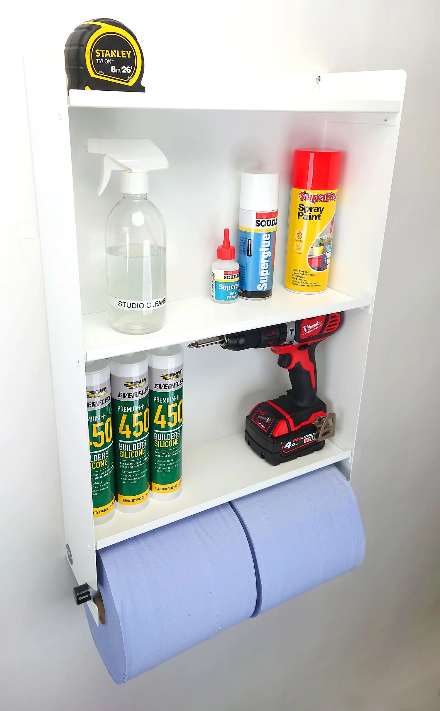 MegaMaxx UK™ Blue Roll Holder Dispenser & Shelving Unit - Image 7