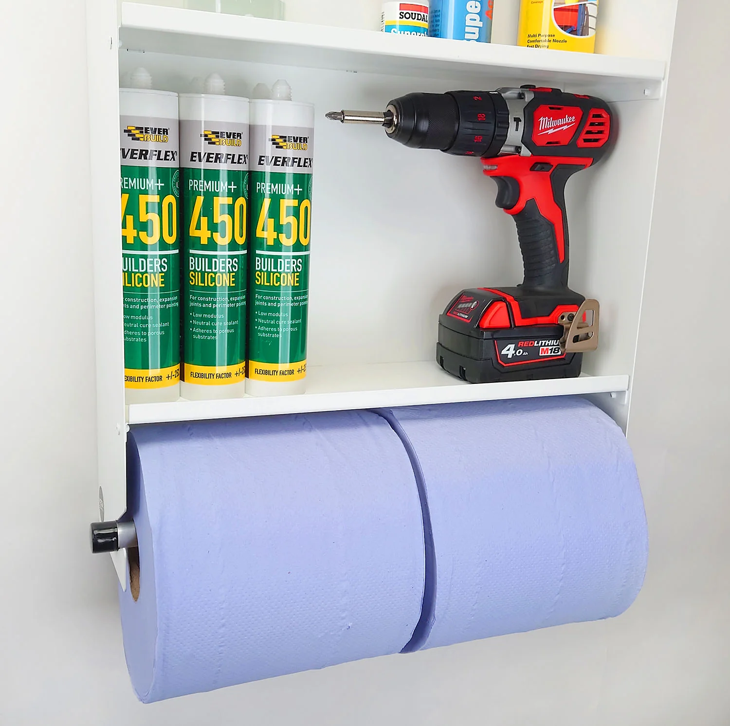 MegaMaxx UK™ Blue Roll Holder Dispenser & Shelving Unit - Image 8
