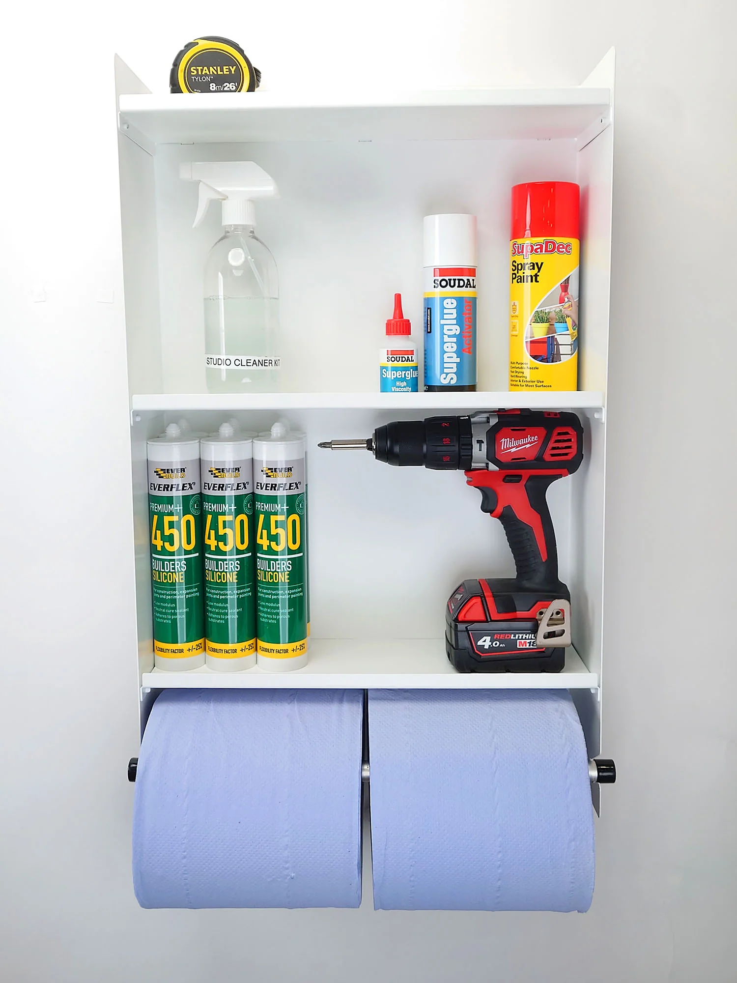 MegaMaxx UK™ Blue Roll Holder Dispenser & Shelving Unit - Image 9