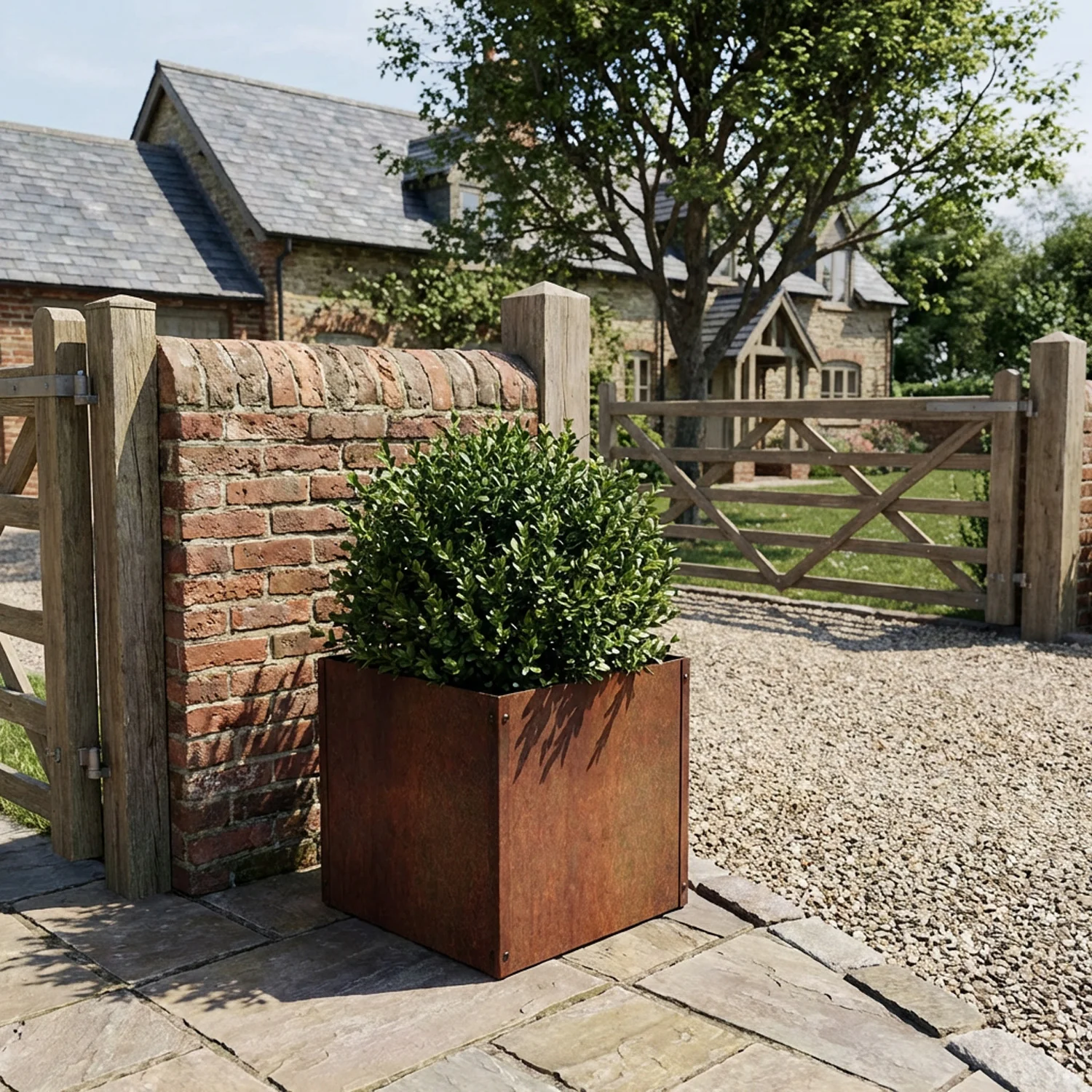 Cubic Flat-Pack Rustic Steel Planter - Image 4