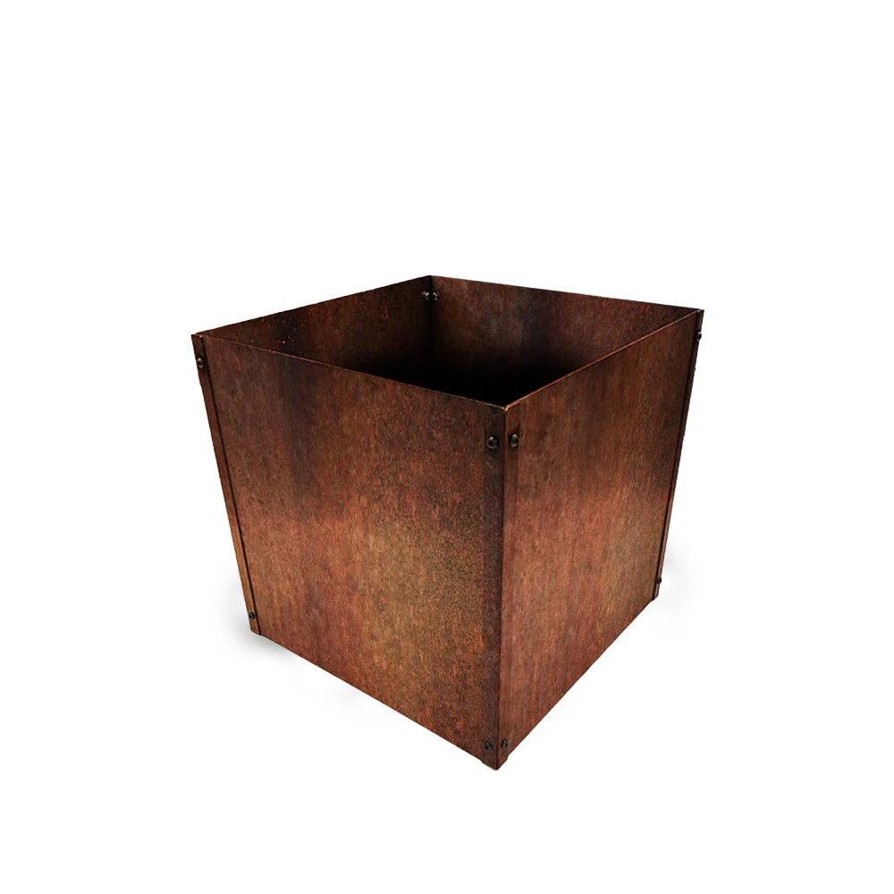 Cubic Flat-Pack Rustic Steel Planter - Image 6