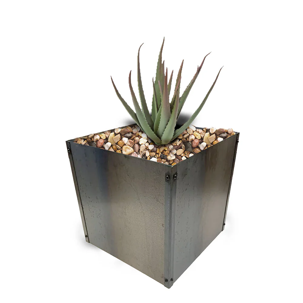 Cubic Flat-Pack Rustic Steel Planter - Image 7