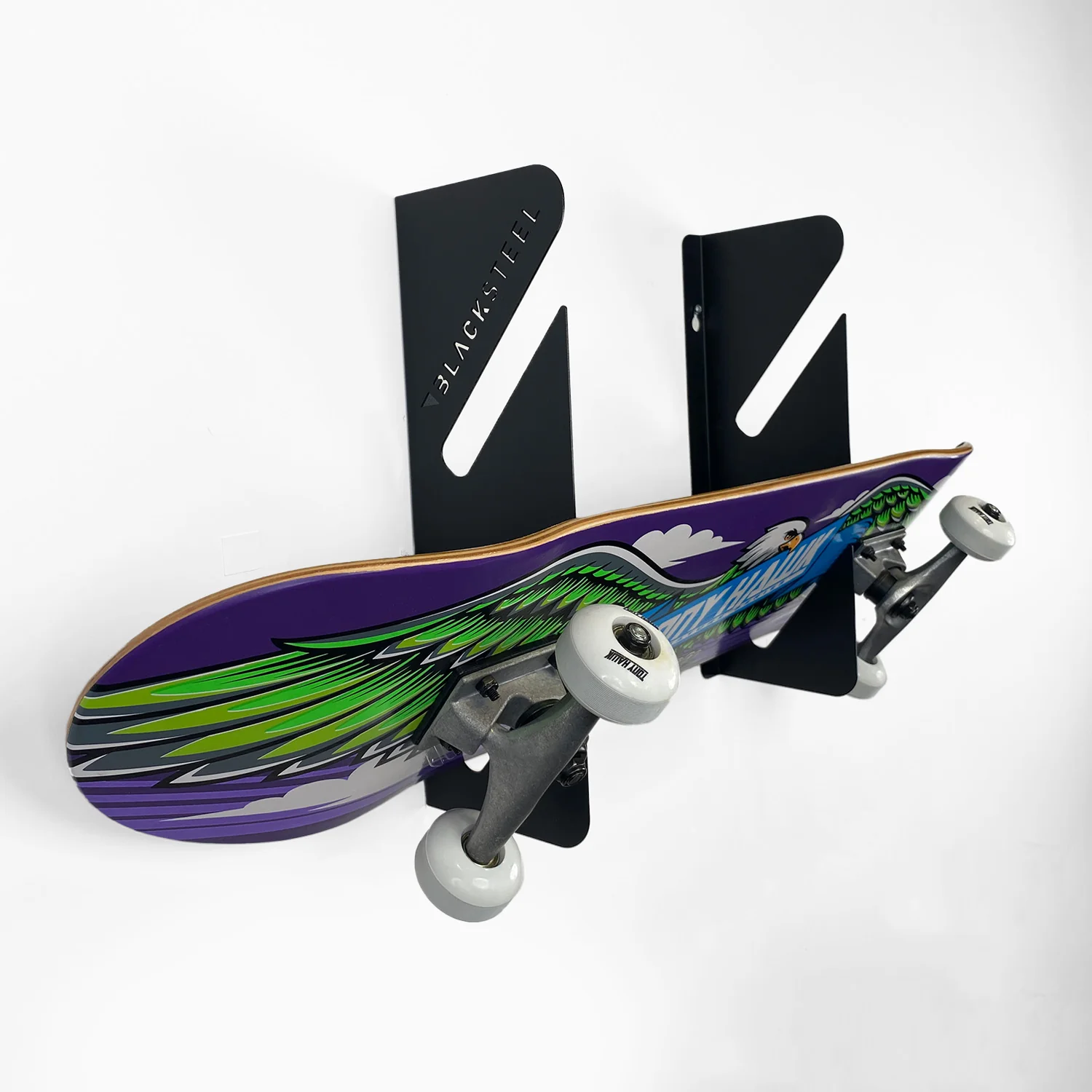 BlackSteel™ Dual Wall Mount Skateboard Rack Brackets - Image 17