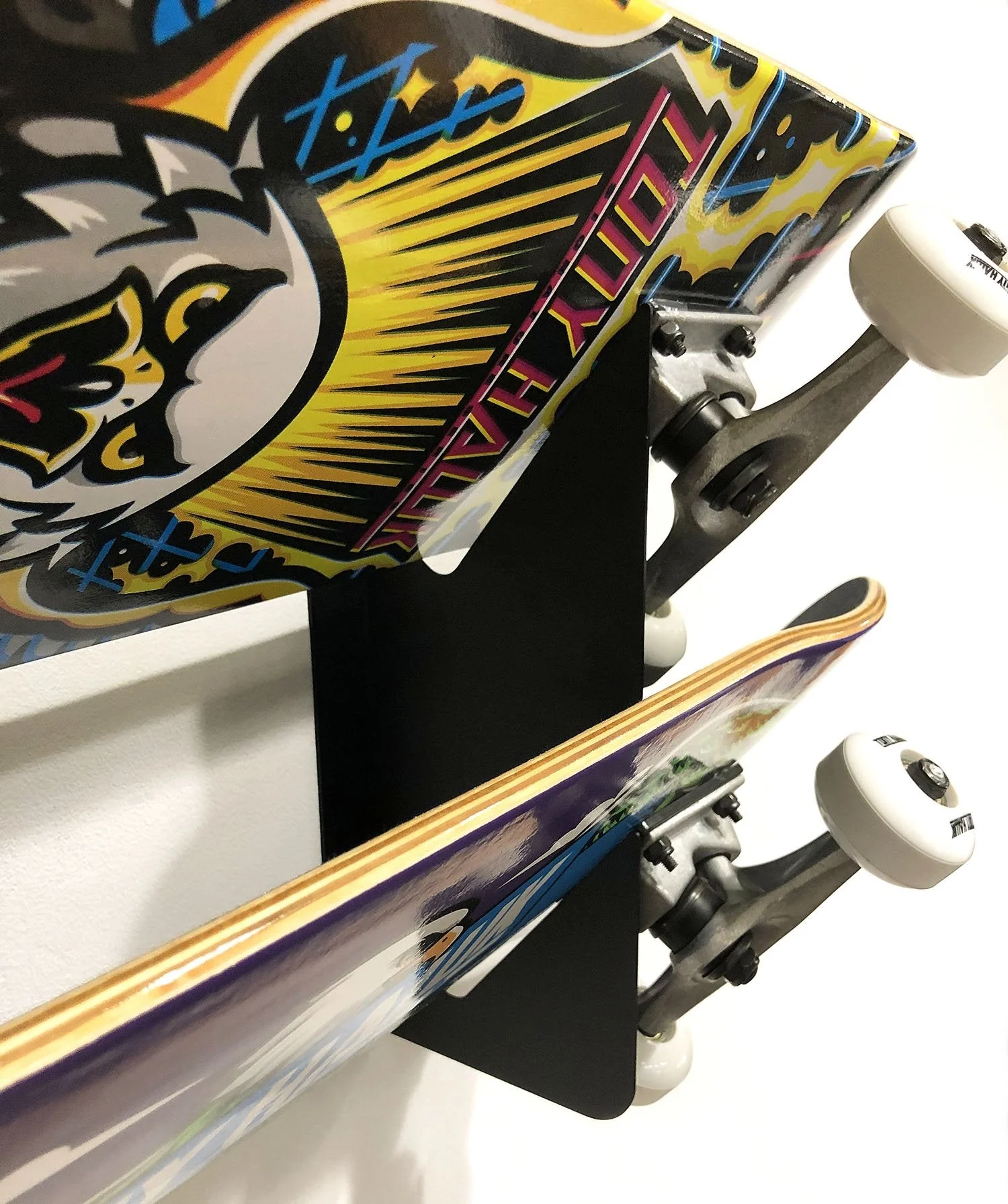 BlackSteel™ Dual Wall Mount Skateboard Rack Brackets - Image 9