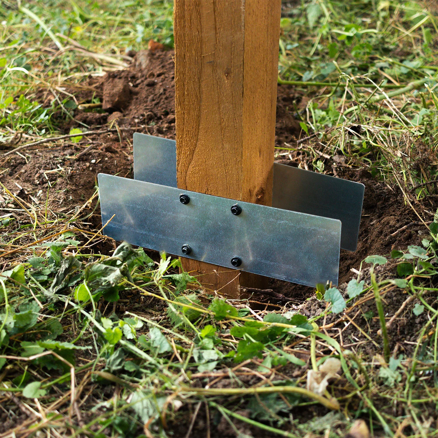 FenceEasy™ EcoFence Fence Post Anchor Brackets (Set of 2 Brackets) - Image 3