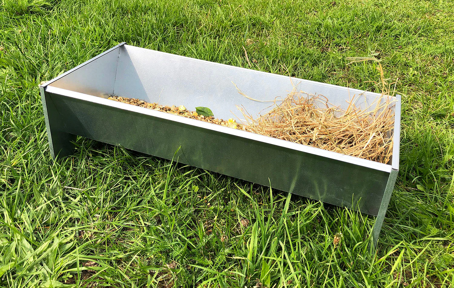 Free-Standing Galvanised Steel Animal Feeding Trough - Suitable for Goats, Sheep, Pigs - Image 12