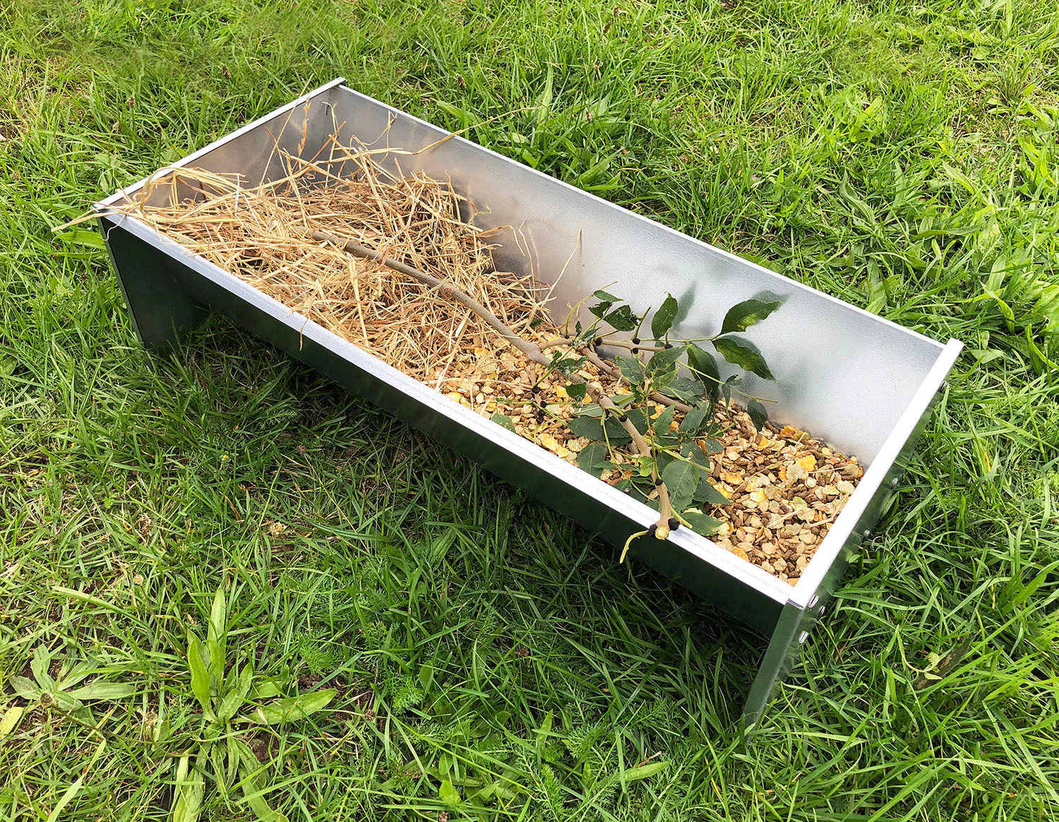 Free-Standing Galvanised Steel Animal Feeding Trough - Suitable for Goats, Sheep, Pigs - Image 13