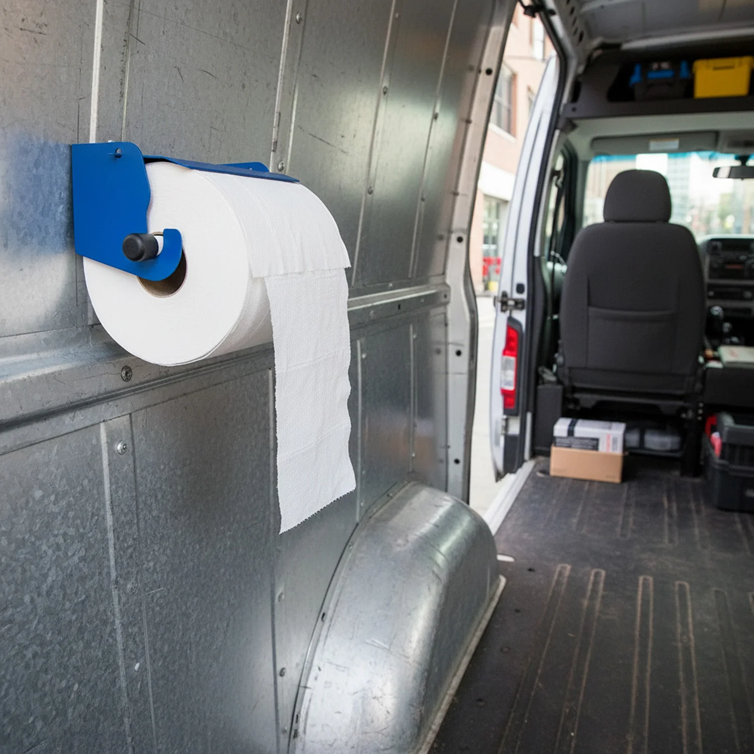 MegaMaxx UK™ Industrial Blue Roll Holder with Stop Brake - Image 3