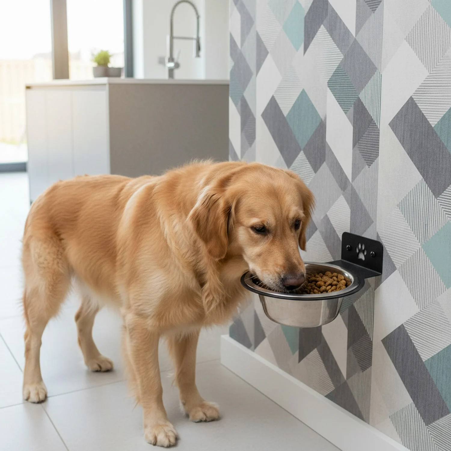 Jake's Farm Yard Wall Mount Pet Bowl Holder - Image 3