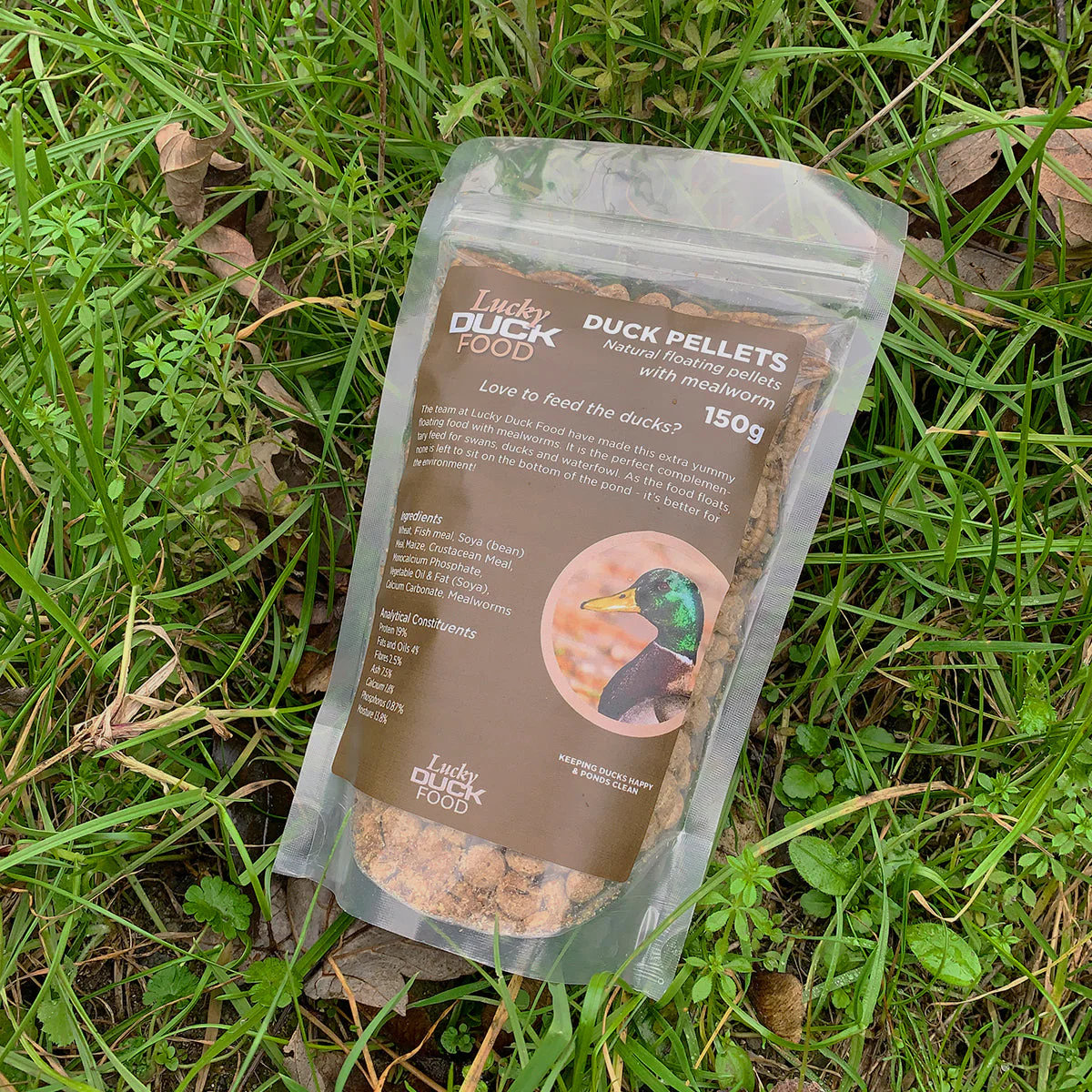 Lucky Duck Food Floating Pellets with Mealworms (150g Bag) - Image 4