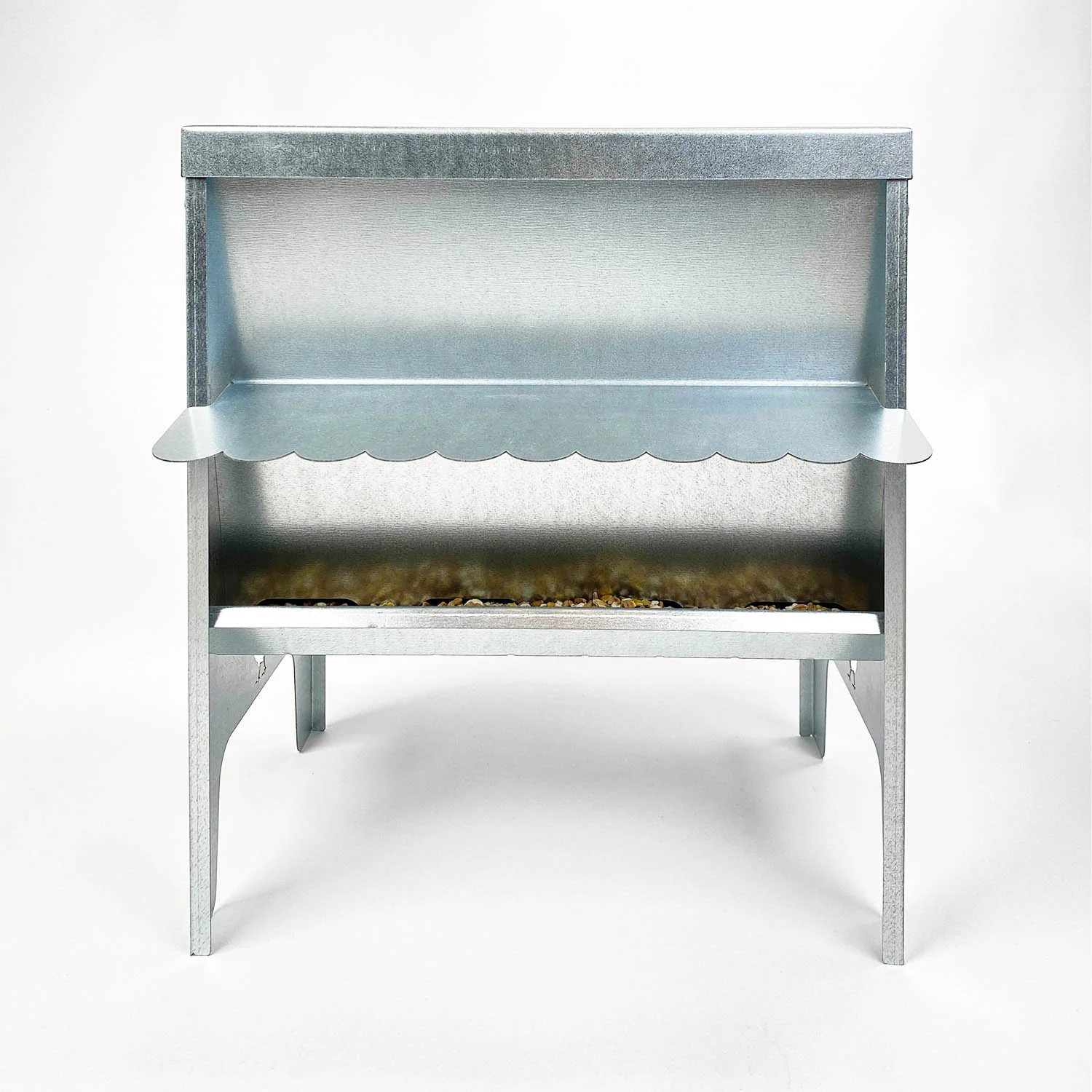 Jake's Farm Yard Medium Chicken & Poultry Galvanised Feed Hopper with Roof - Image 10