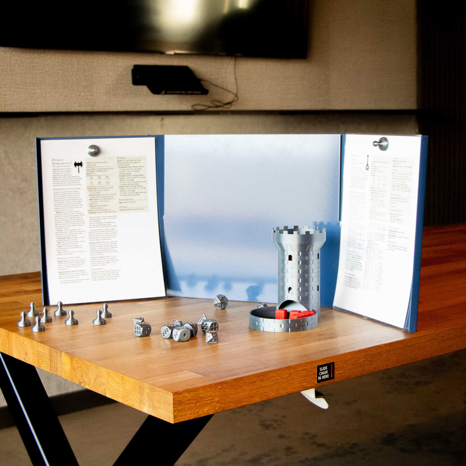 MeepleMounts Tabletop 3-Part Slot-In Magnetic RPG Dungeon Master Screen - Image 3