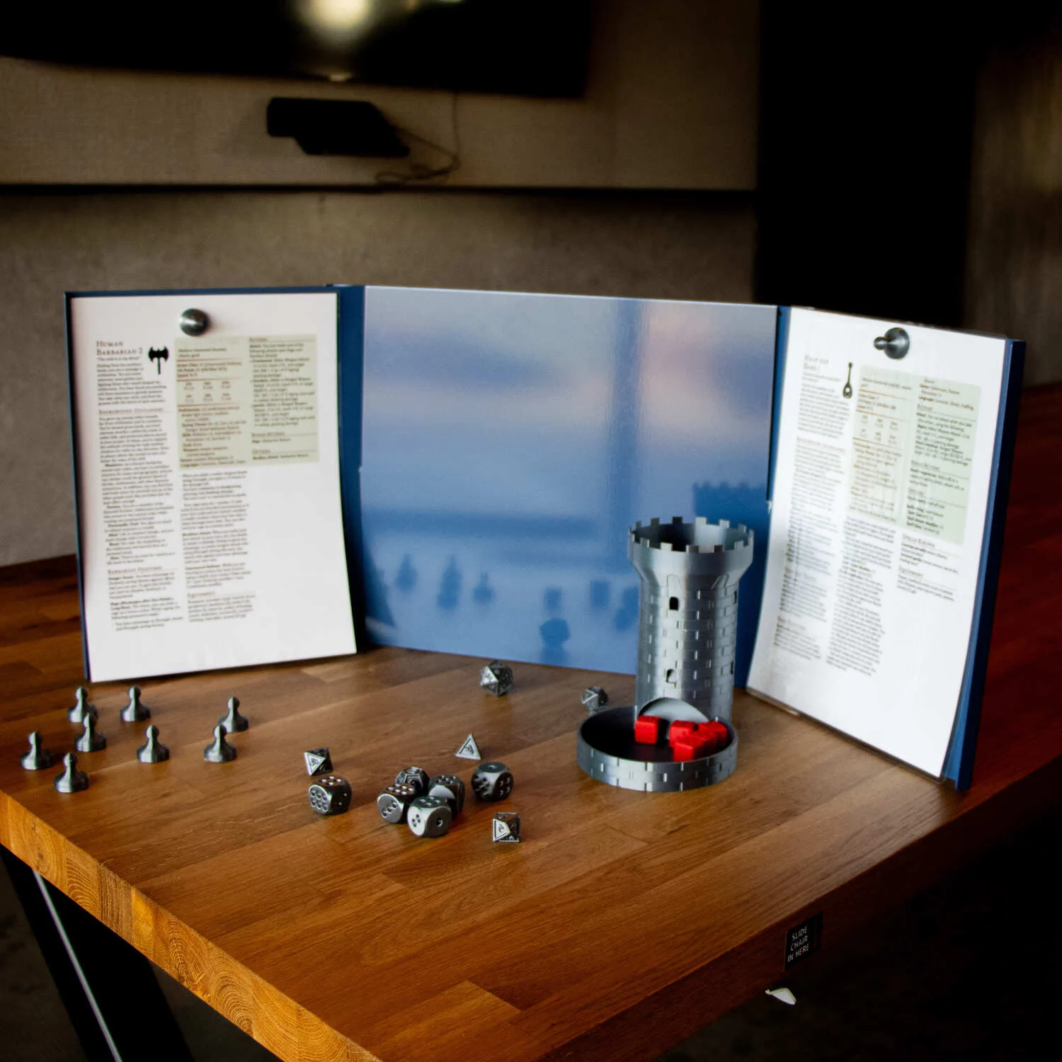 MeepleMounts Tabletop 3-Part Slot-In Magnetic RPG Dungeon Master Screen - Image 7