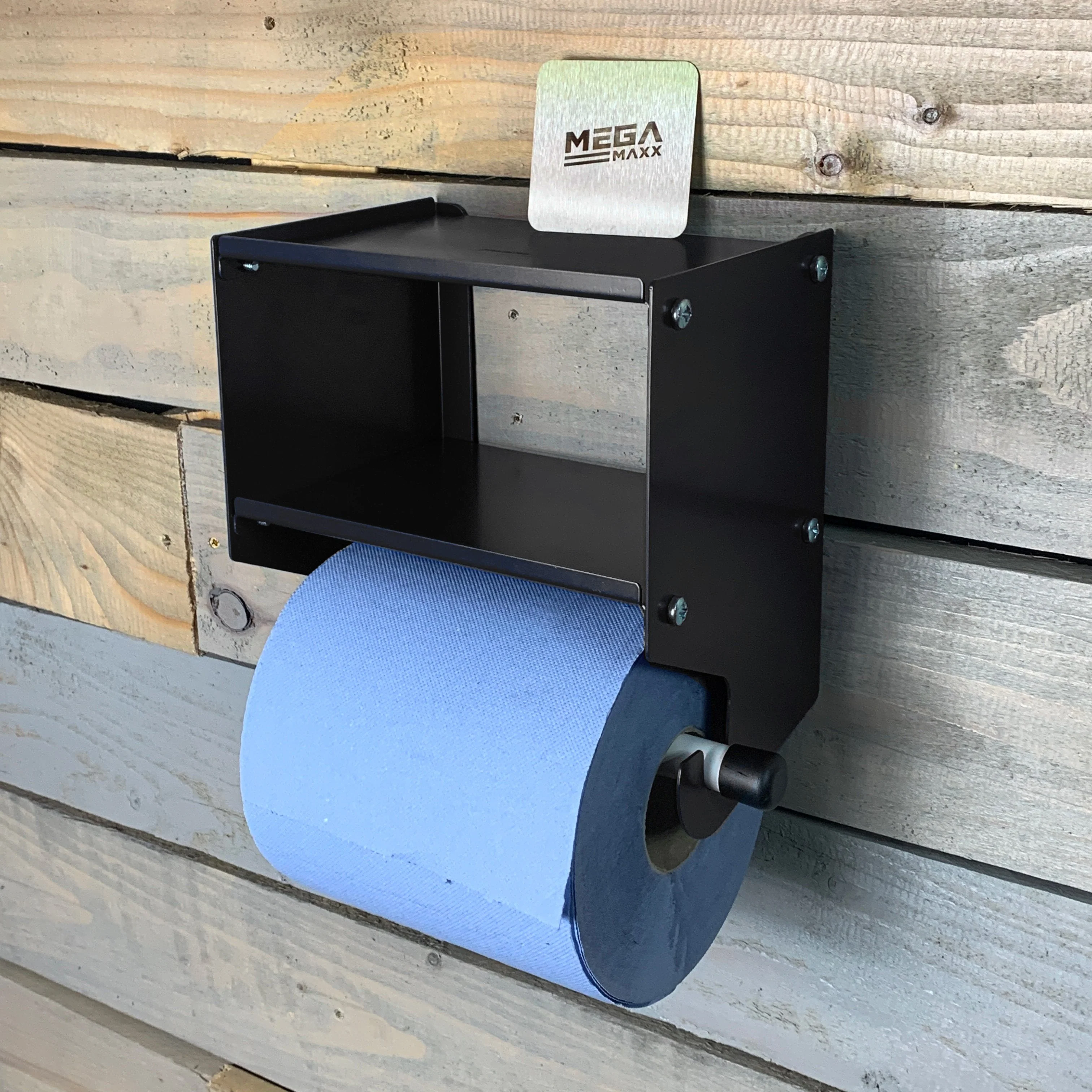 MegaMaxx UK™ Blue Roll Holder with Double Shelf - Image 10