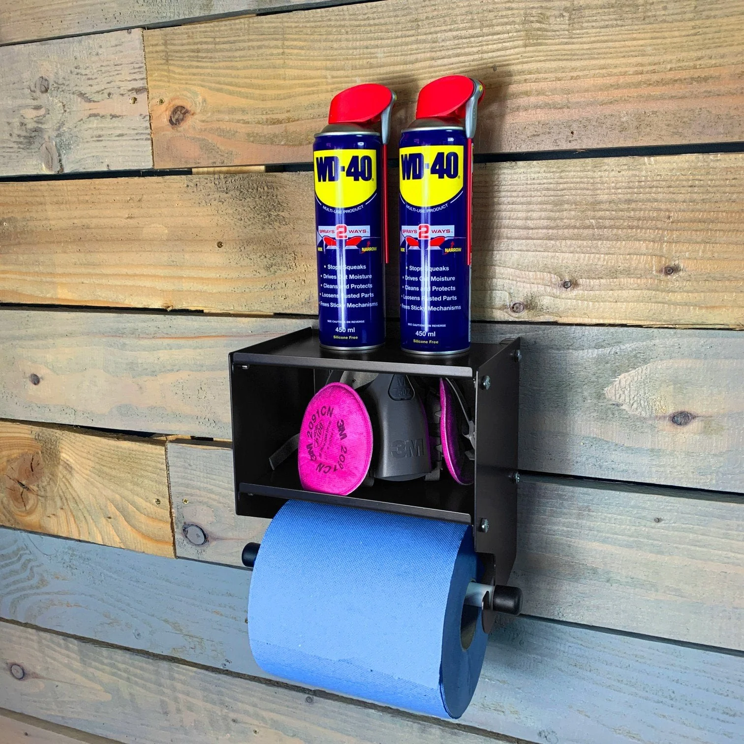 MegaMaxx UK™ Blue Roll Holder with Double Shelf - Image 8