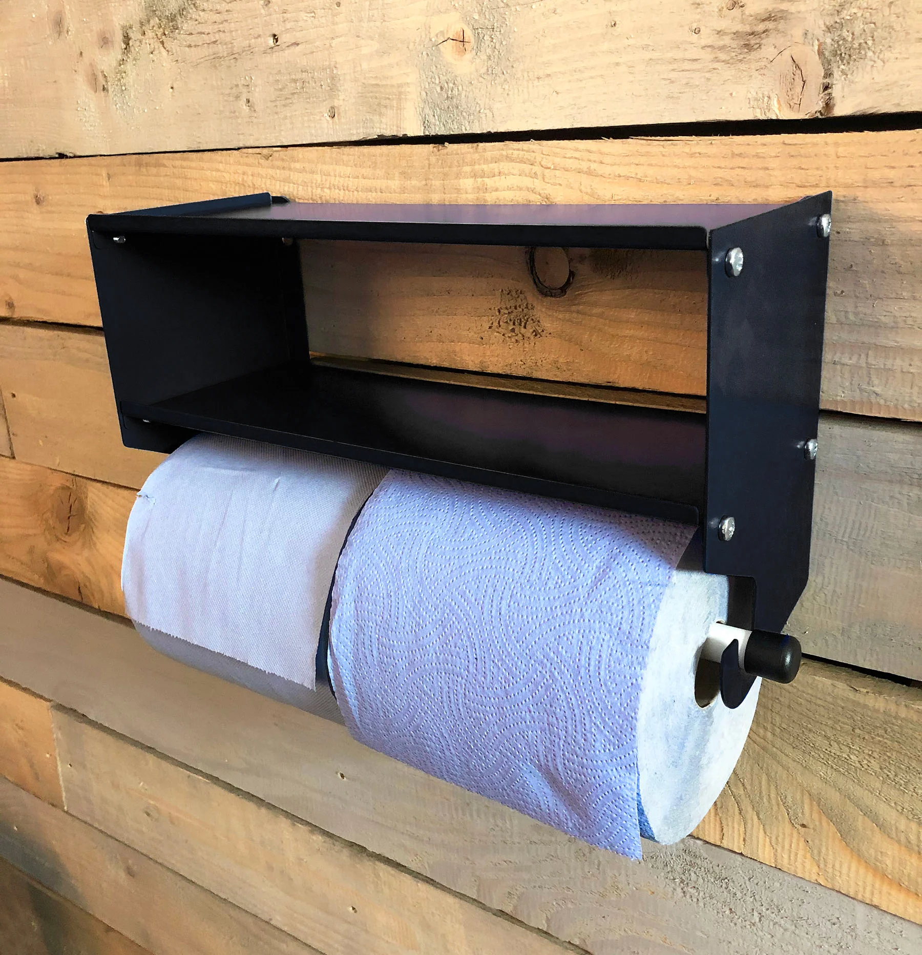 MegaMaxx UK™ Dual Blue Roll & Paper Towel Holder with Double Shelf - Image 11