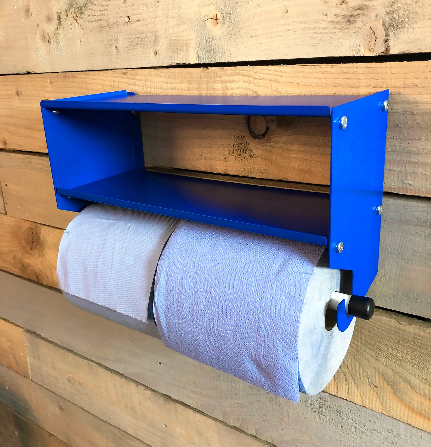 MegaMaxx UK™ Dual Blue Roll & Paper Towel Holder with Double Shelf - Image 12