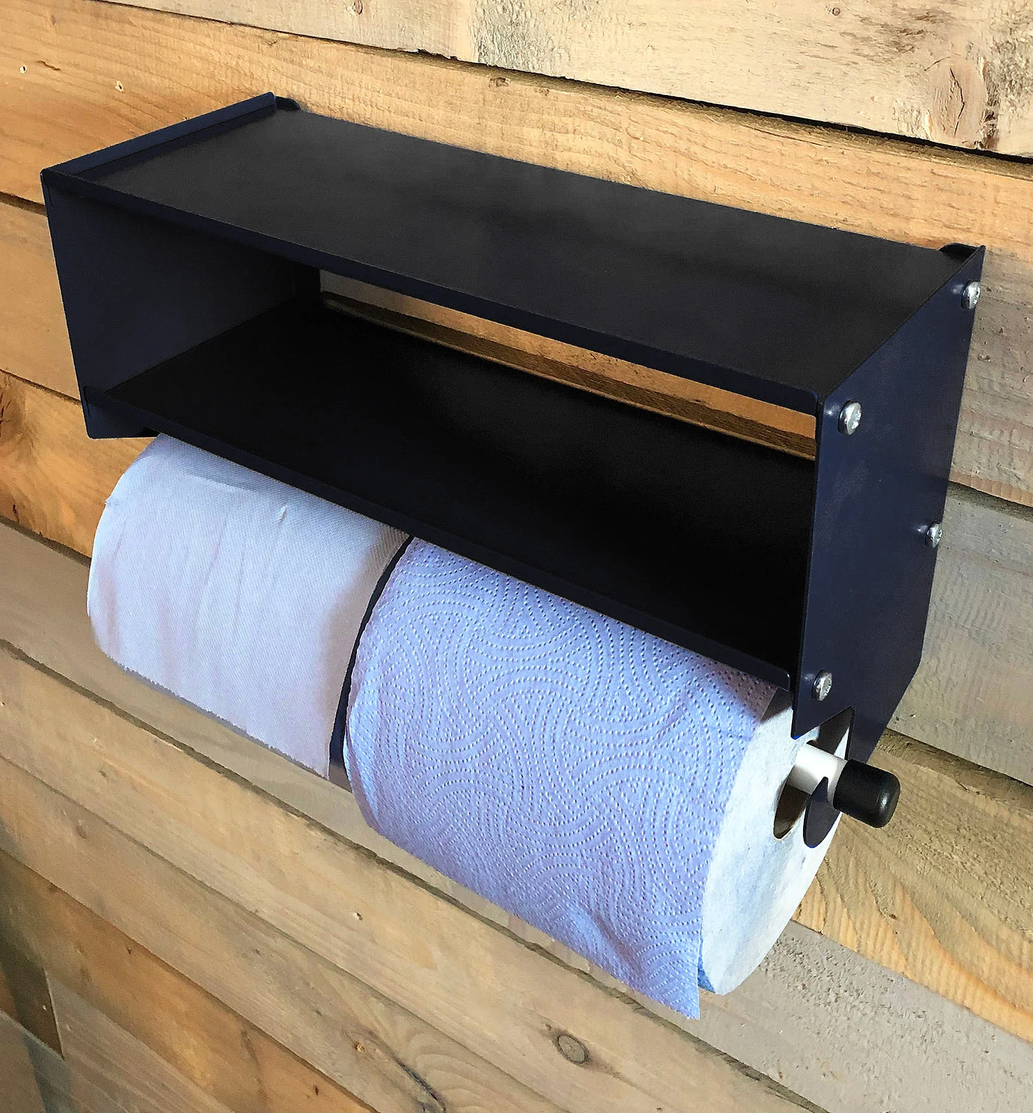 MegaMaxx UK™ Dual Blue Roll & Paper Towel Holder with Double Shelf - Image 13