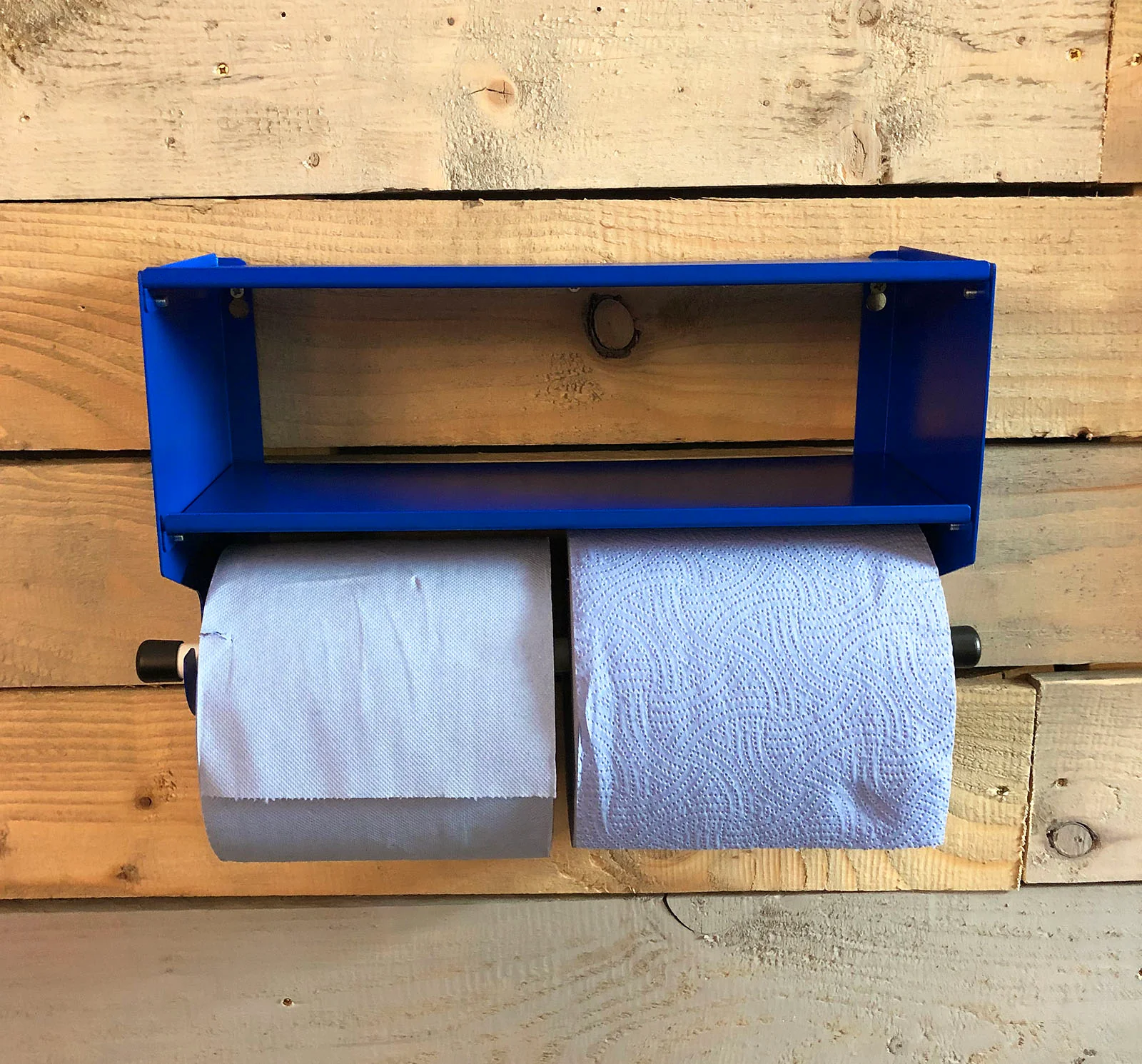 MegaMaxx UK™ Dual Blue Roll & Paper Towel Holder with Double Shelf - Image 14