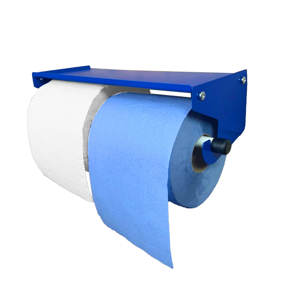 MegaMaxx UK™ Dual Blue Roll & Paper Towel Holder with Shelf - Image 10