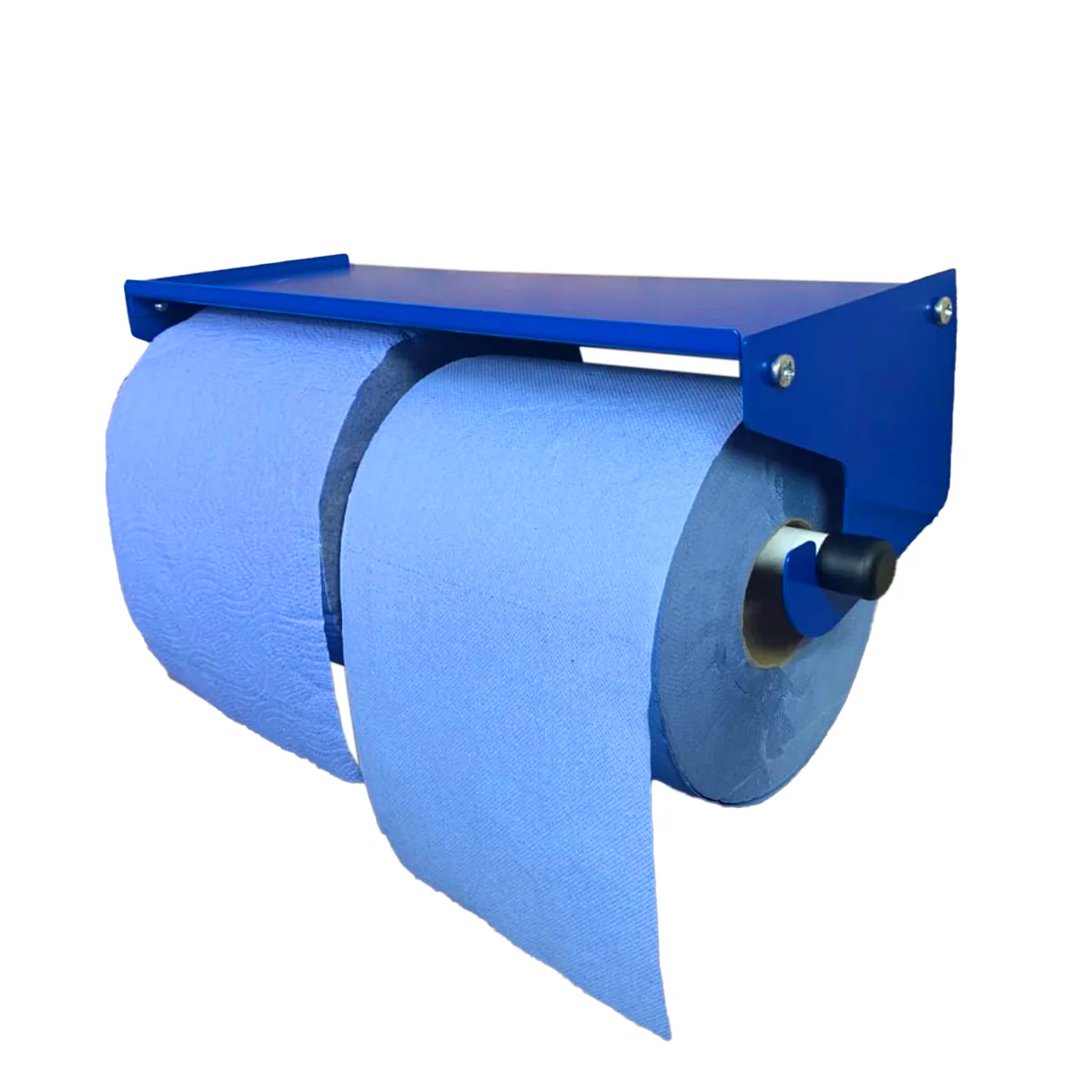 MegaMaxx UK™ Dual Blue Roll & Paper Towel Holder with Shelf - Image 13