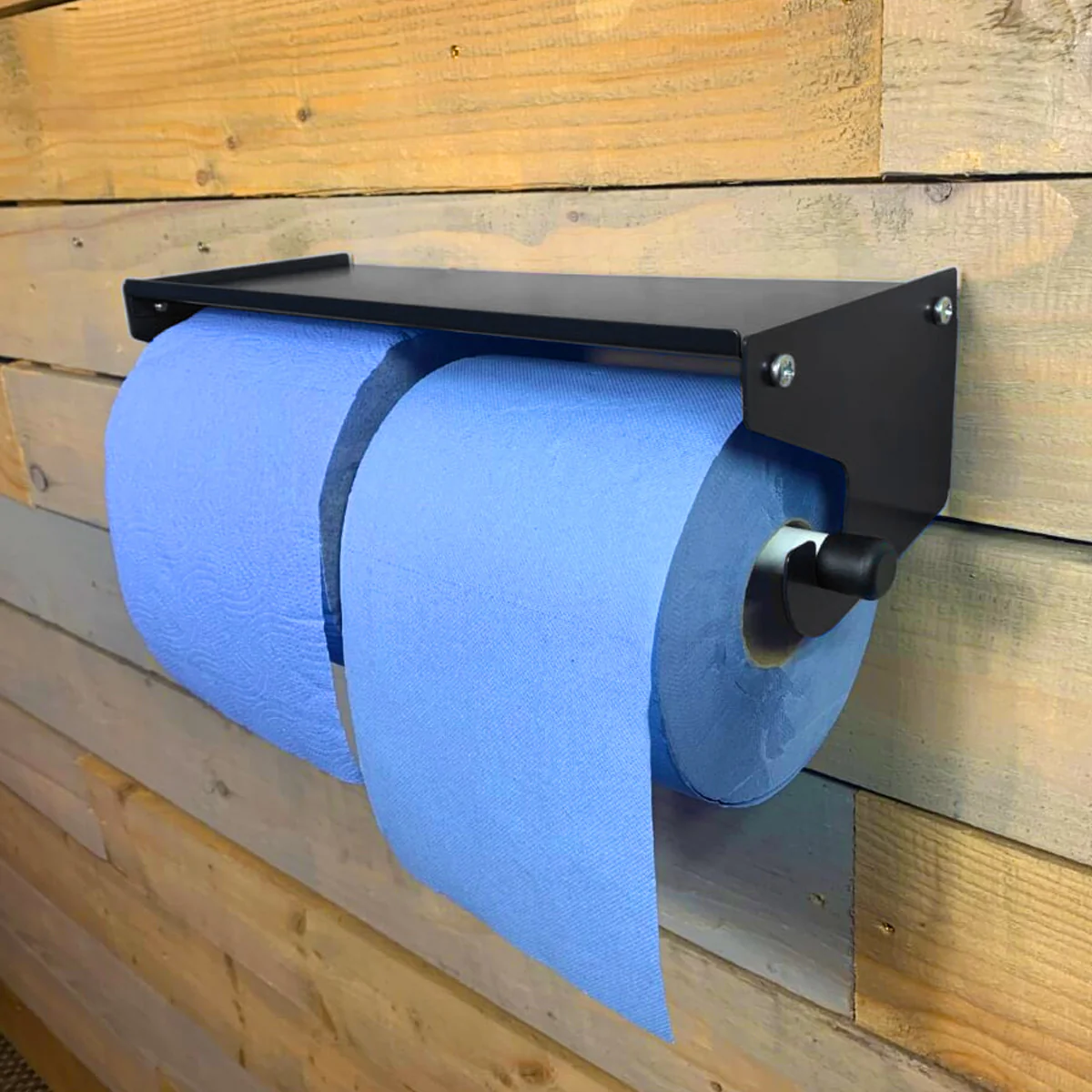 MegaMaxx UK™ Dual Blue Roll & Paper Towel Holder with Shelf - Image 14