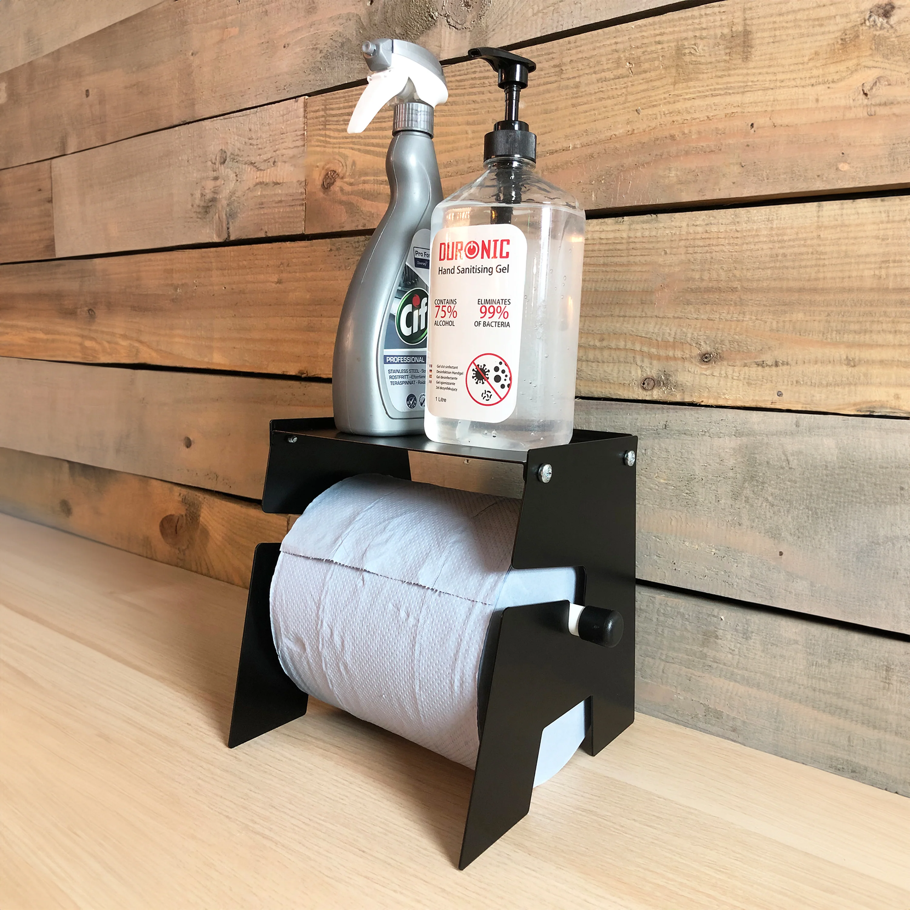 MegaMaxx UK™ Free-Standing Blue Roll Holder with Shelf - Image 4