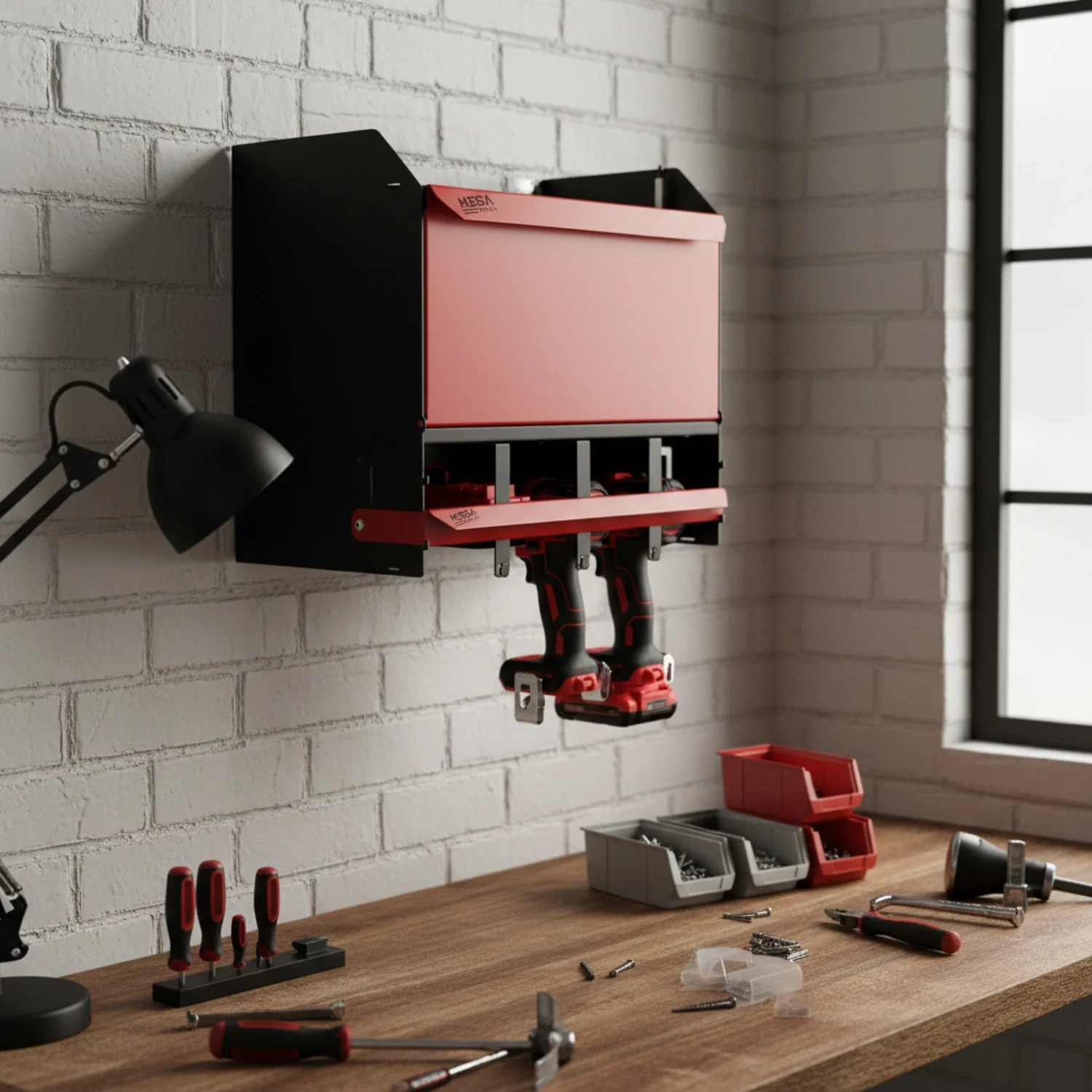 MegaMaxx UK™ Secure & Lockable Power Tool Storage Unit with Magnetic Door - Image 3