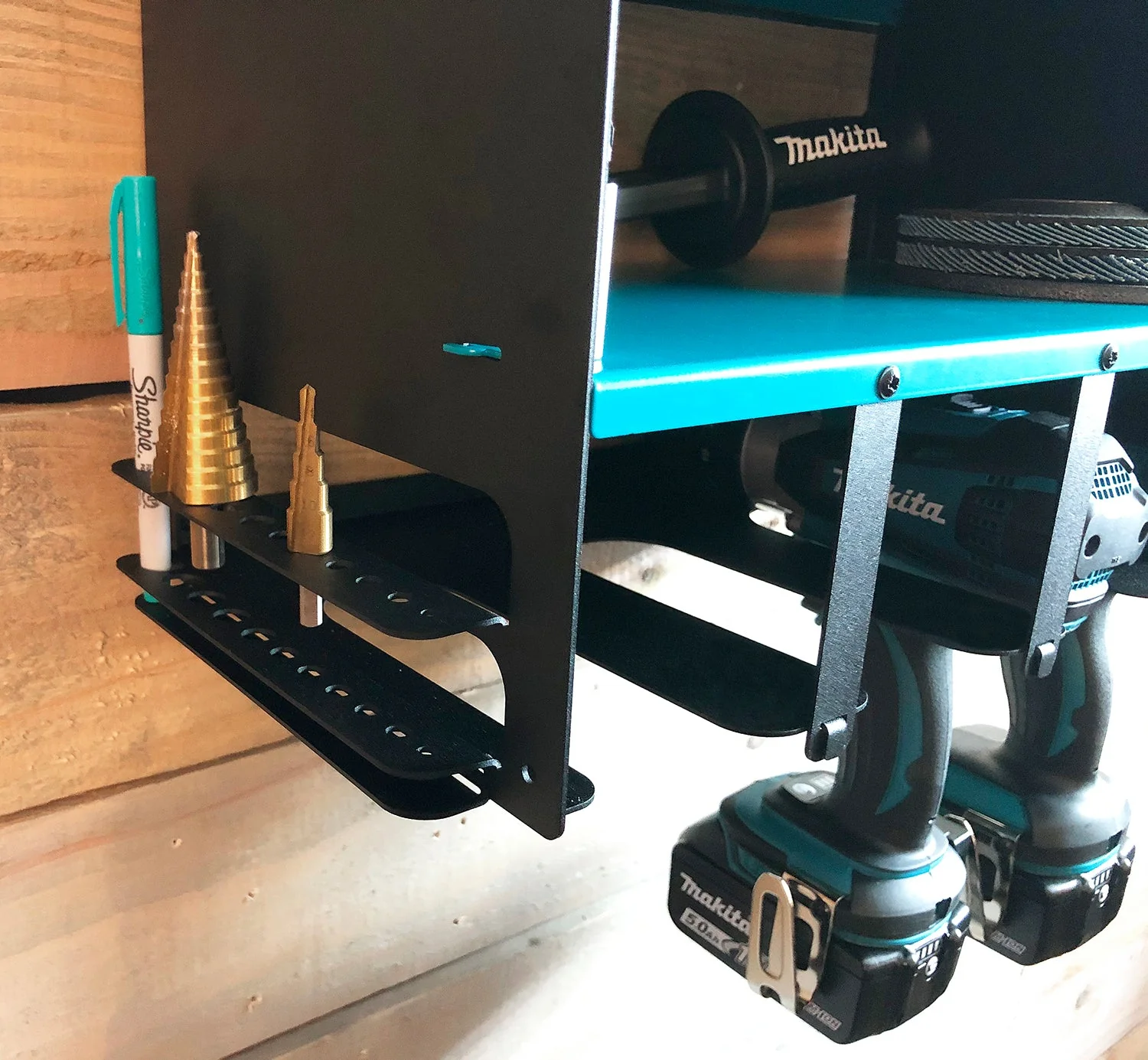 MegaMaxx UK™ Wall Mount Power Tool Storage Unit (4 Tool Capacity) - Makita Aqua Blue Edition - Image 7