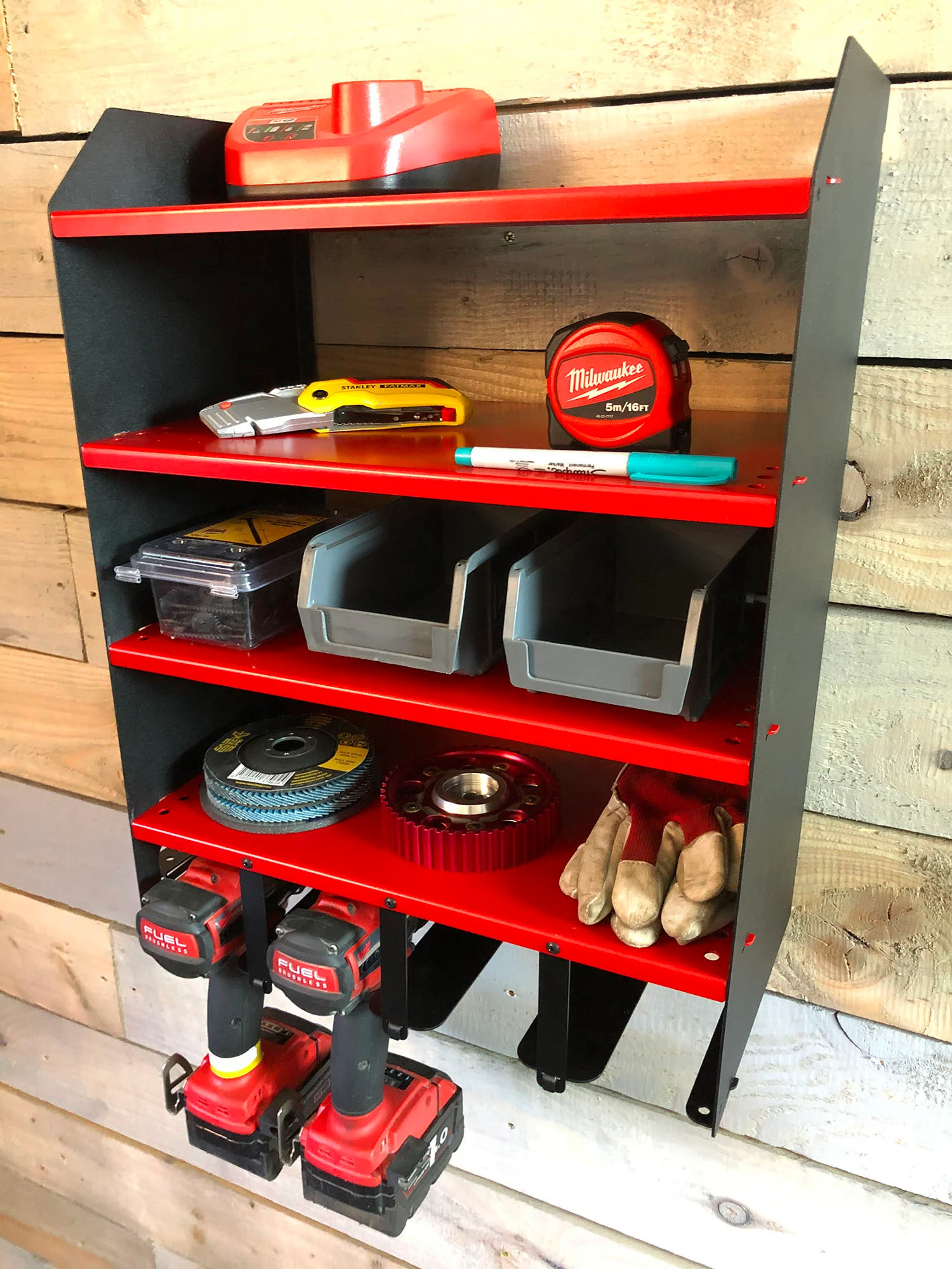 MegaMaxx UK™ Wall Mount Power Tool Storage Shelf (4 Tools, 4 Shelves) - Image 13