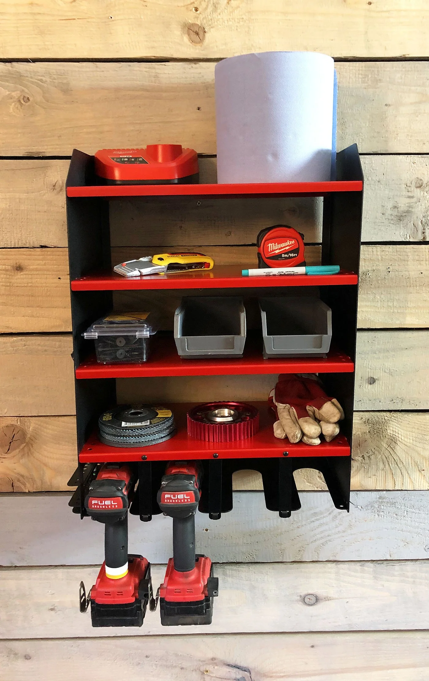 MegaMaxx UK™ Wall Mount Power Tool Storage Shelf (4 Tools, 4 Shelves) - Image 6