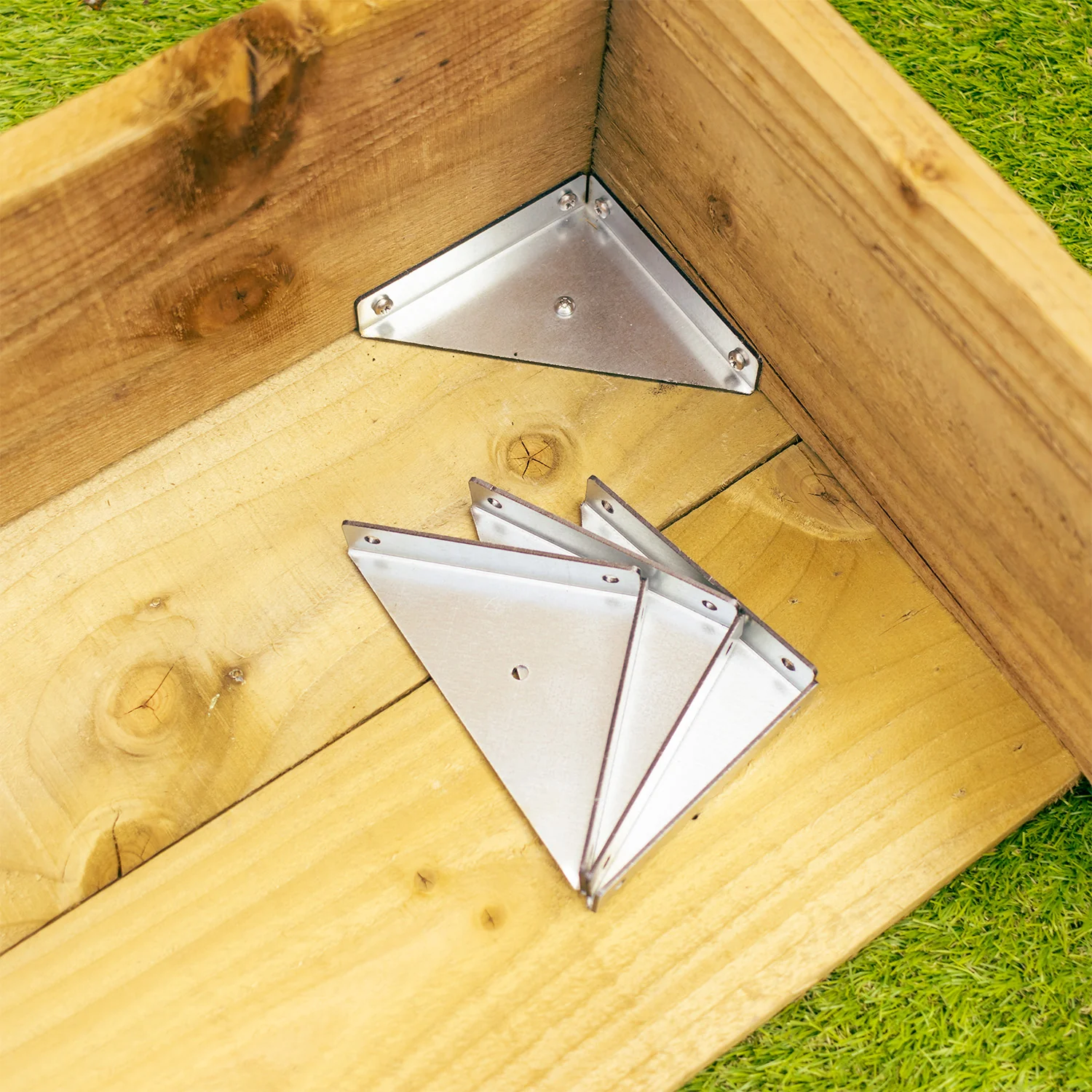 Multi-Purpose 3-Sided Triangular Steel Corner Reinforcement Brace Bracket - Image 13