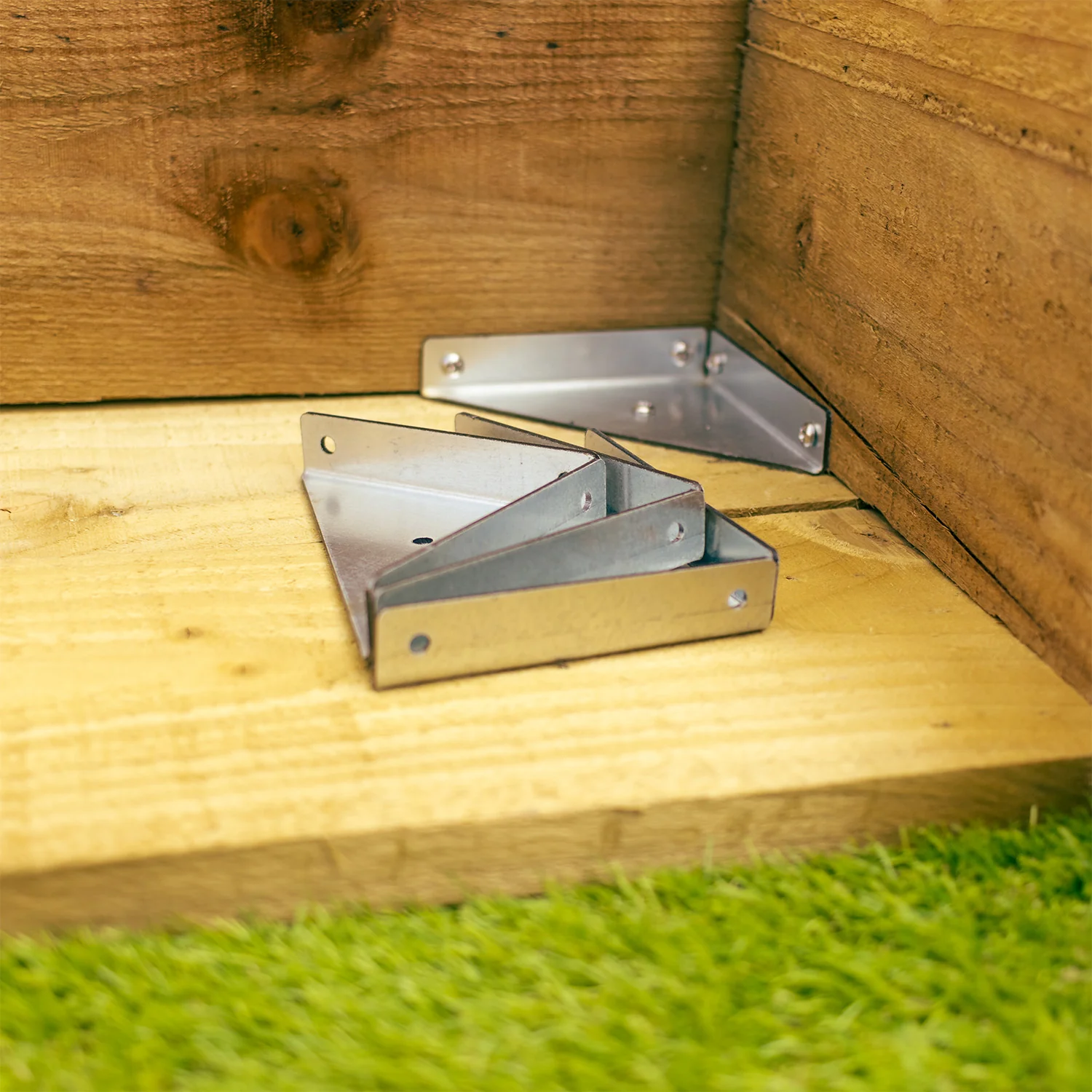 Multi-Purpose 3-Sided Triangular Steel Corner Reinforcement Brace Bracket - Image 14