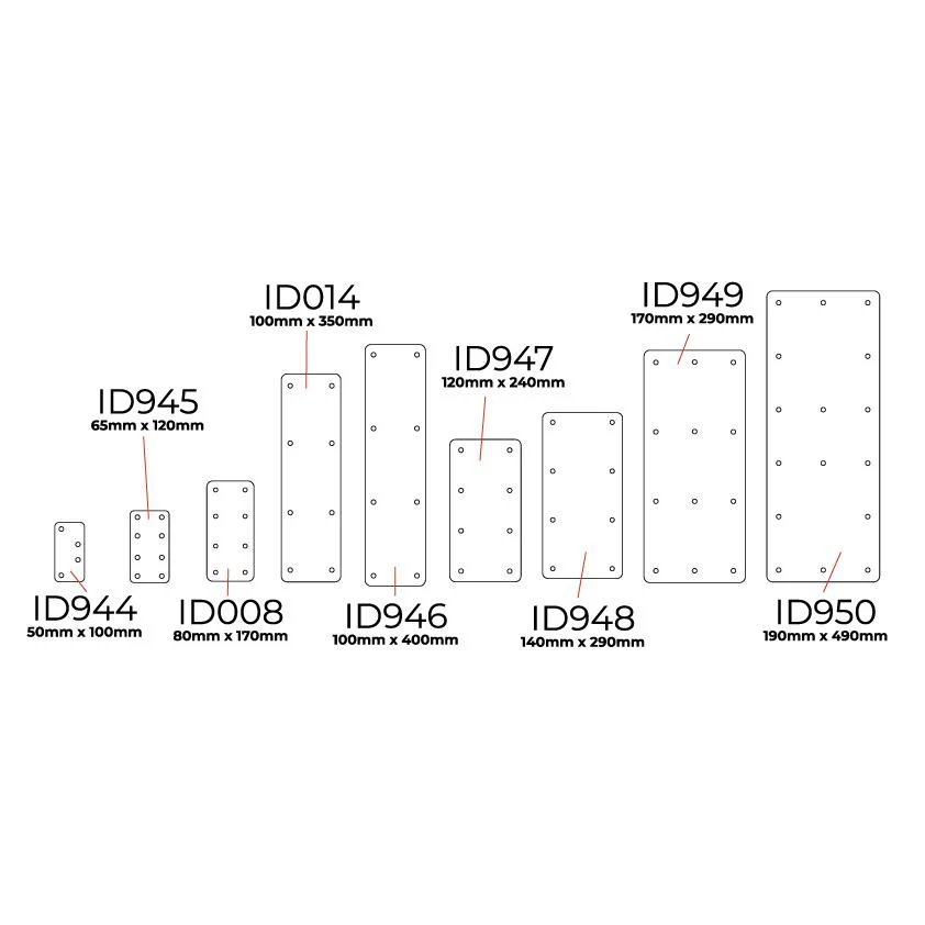 Multi-Purpose Straight Flat Railway Sleeper Brackets (8 Sizes Available) - Image 26