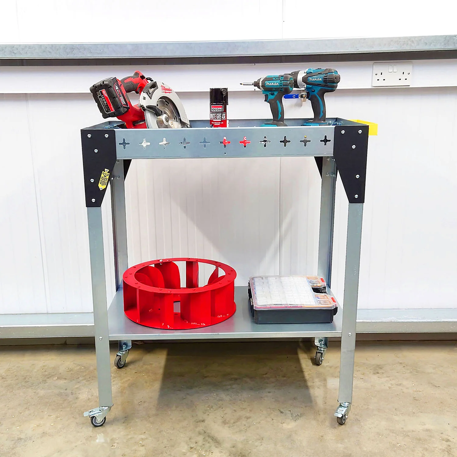 Nukeson Customisable Light Industrial Trolley & Portable Workbench - Tool Wall Compatible - Image 6