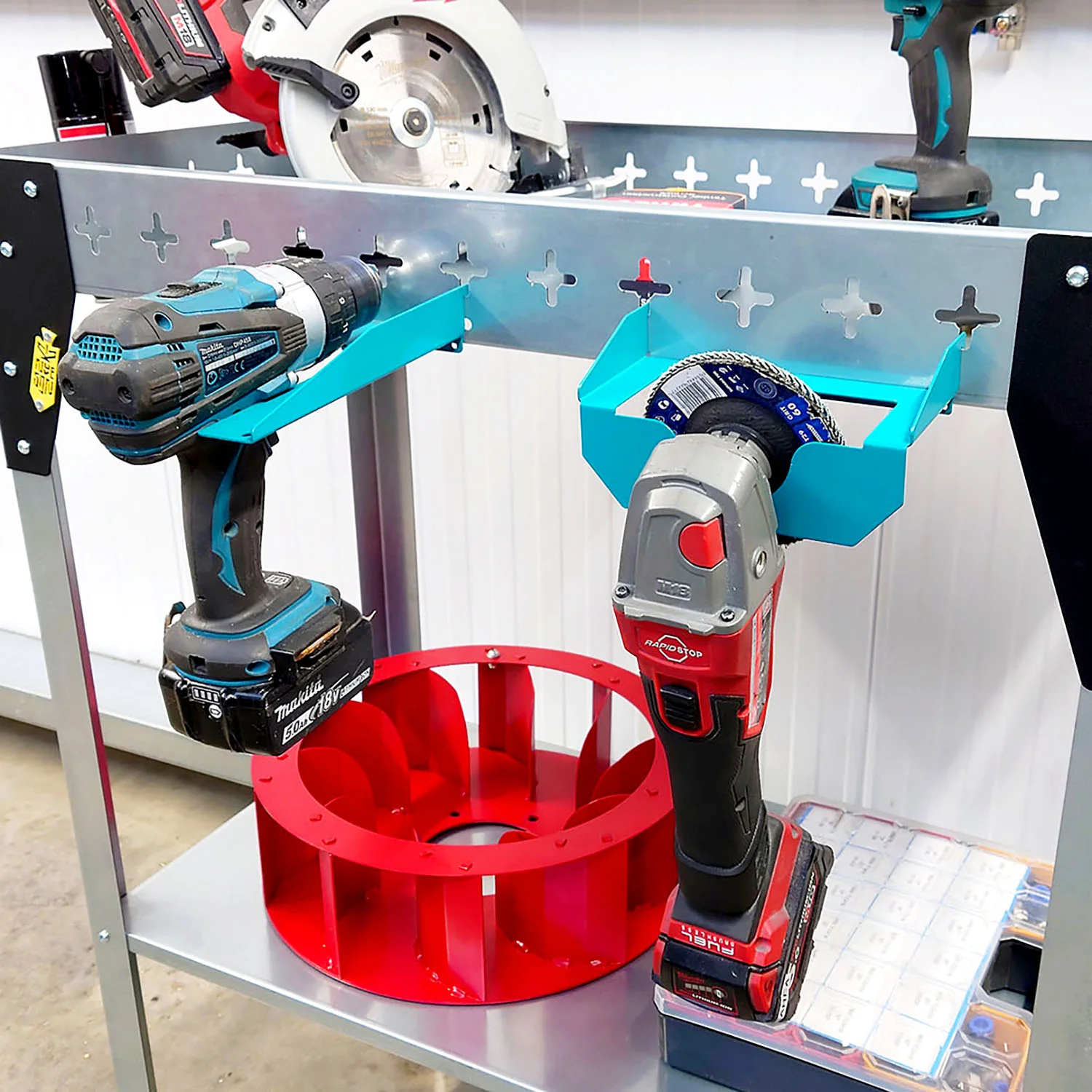 Nukeson Customisable Light Industrial Trolley & Portable Workbench - Tool Wall Compatible - Image 9