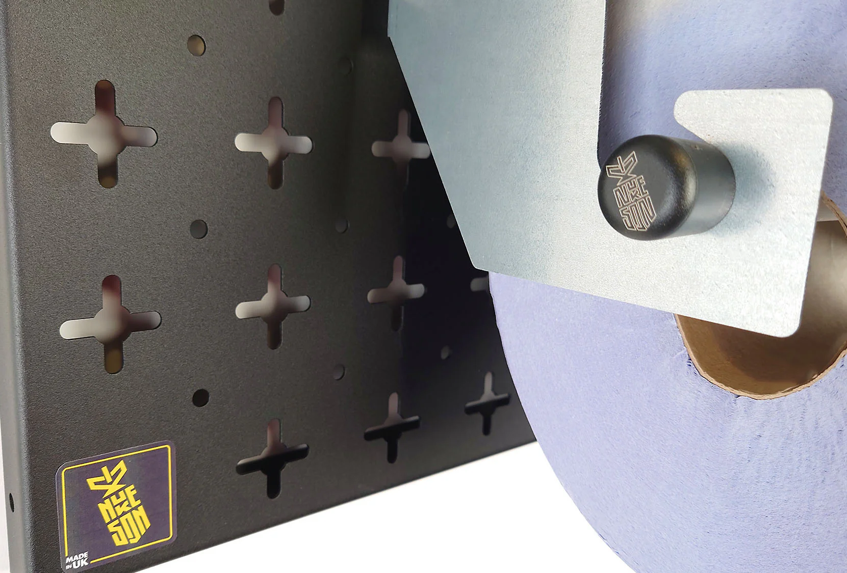 Nukeson Tool Wall - Tear-Away Blue Roll Holder with Shelf Attachment - Image 13