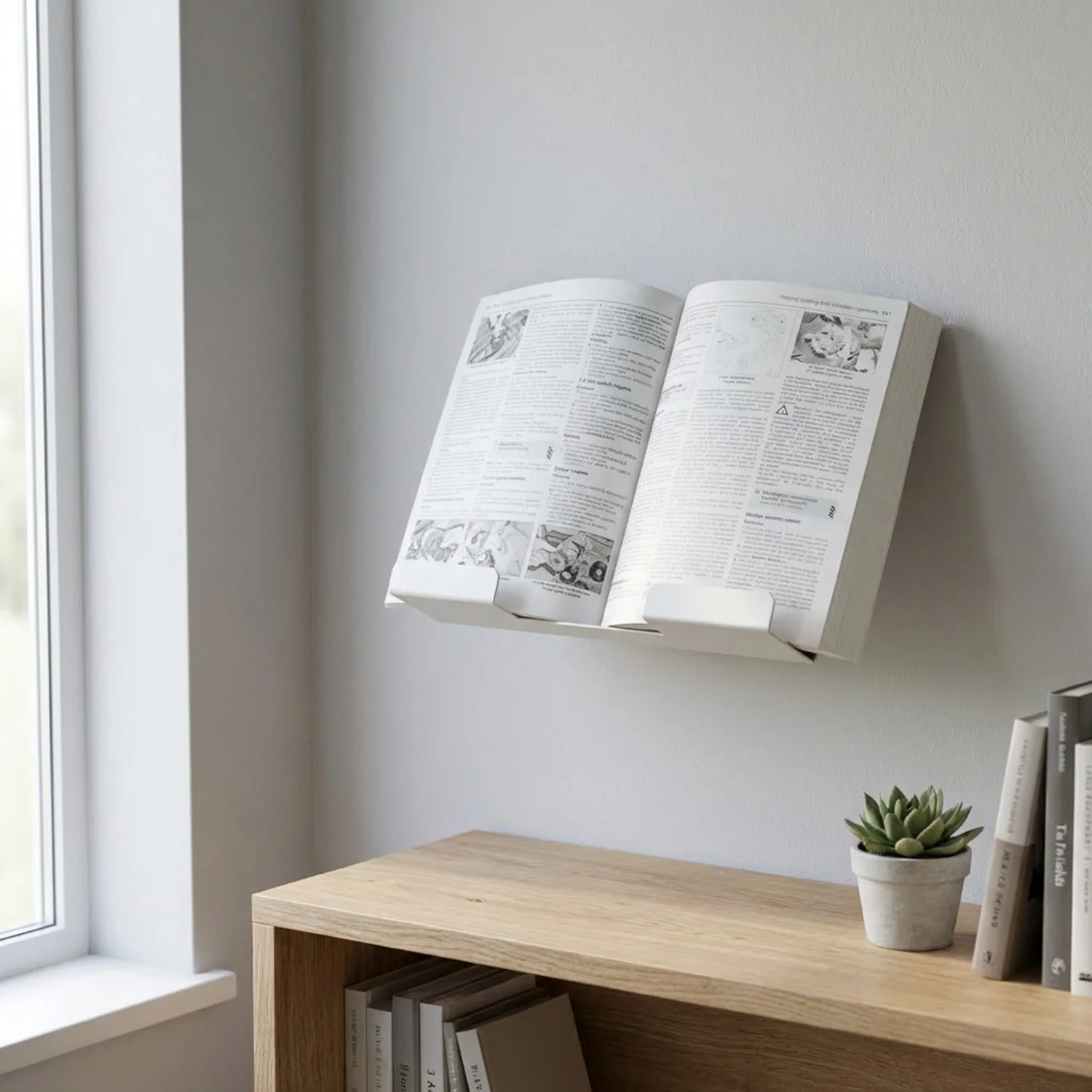 Okunaii™ Chapter Large Wall Mount Open Book Display Holder - Image 3